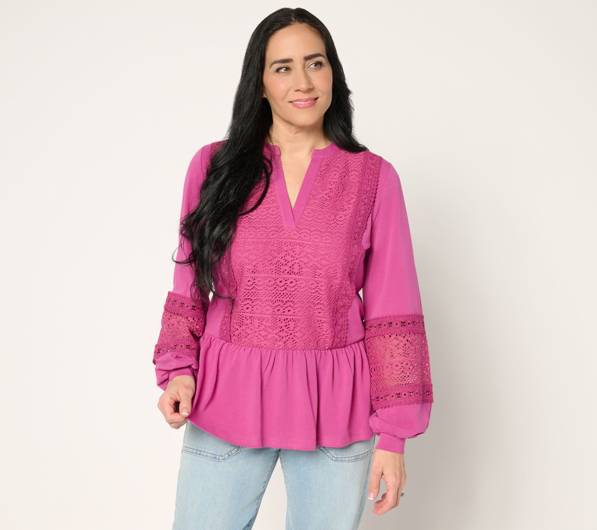 ◆Louren◆vneck wide combinaison Women's LC Lauren Conrad Puff Sleeve Button Down Tie Waist V