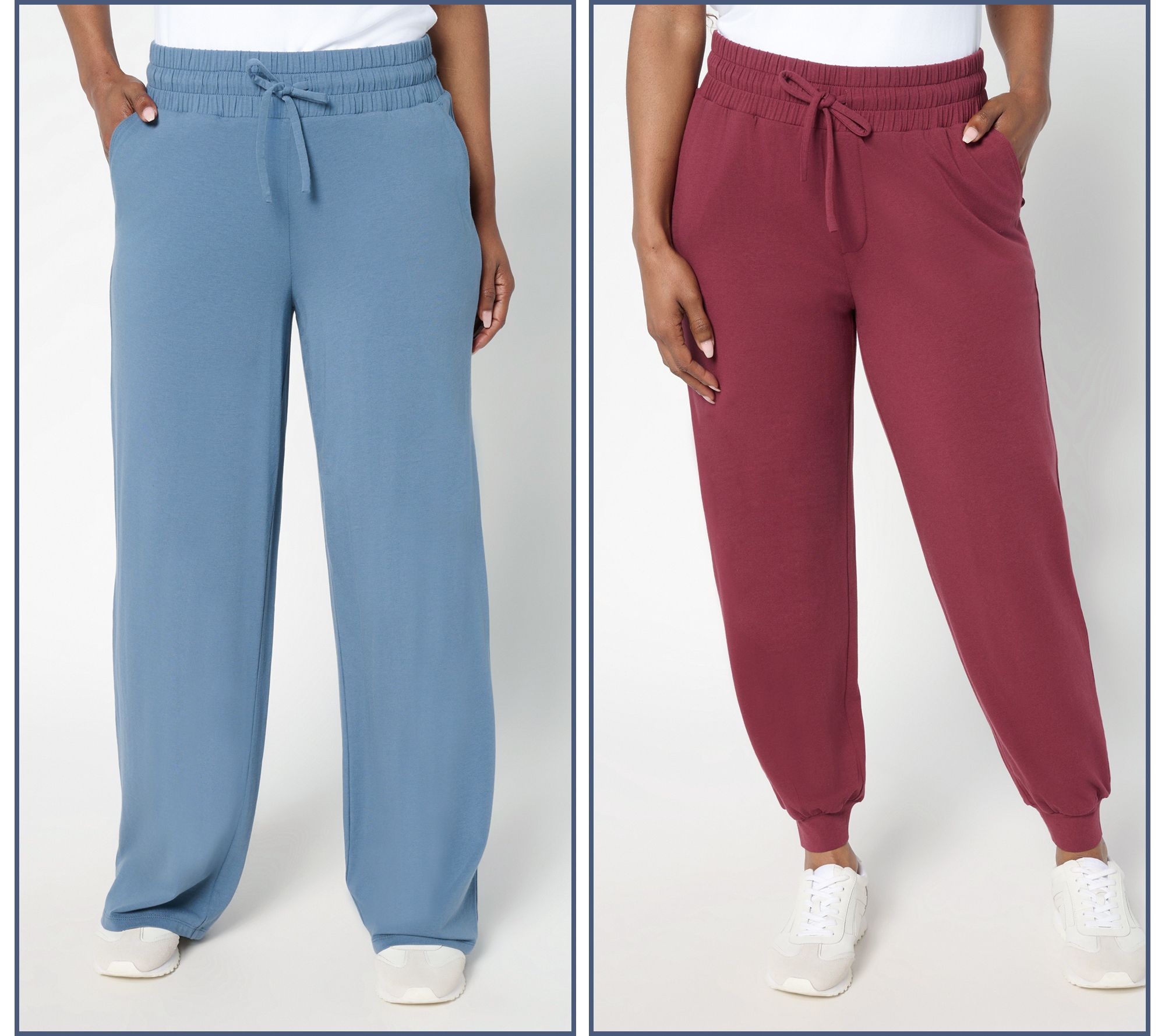 AnyBody Tall Cozy Knit 2 Pack Jogger and Full Length Pants