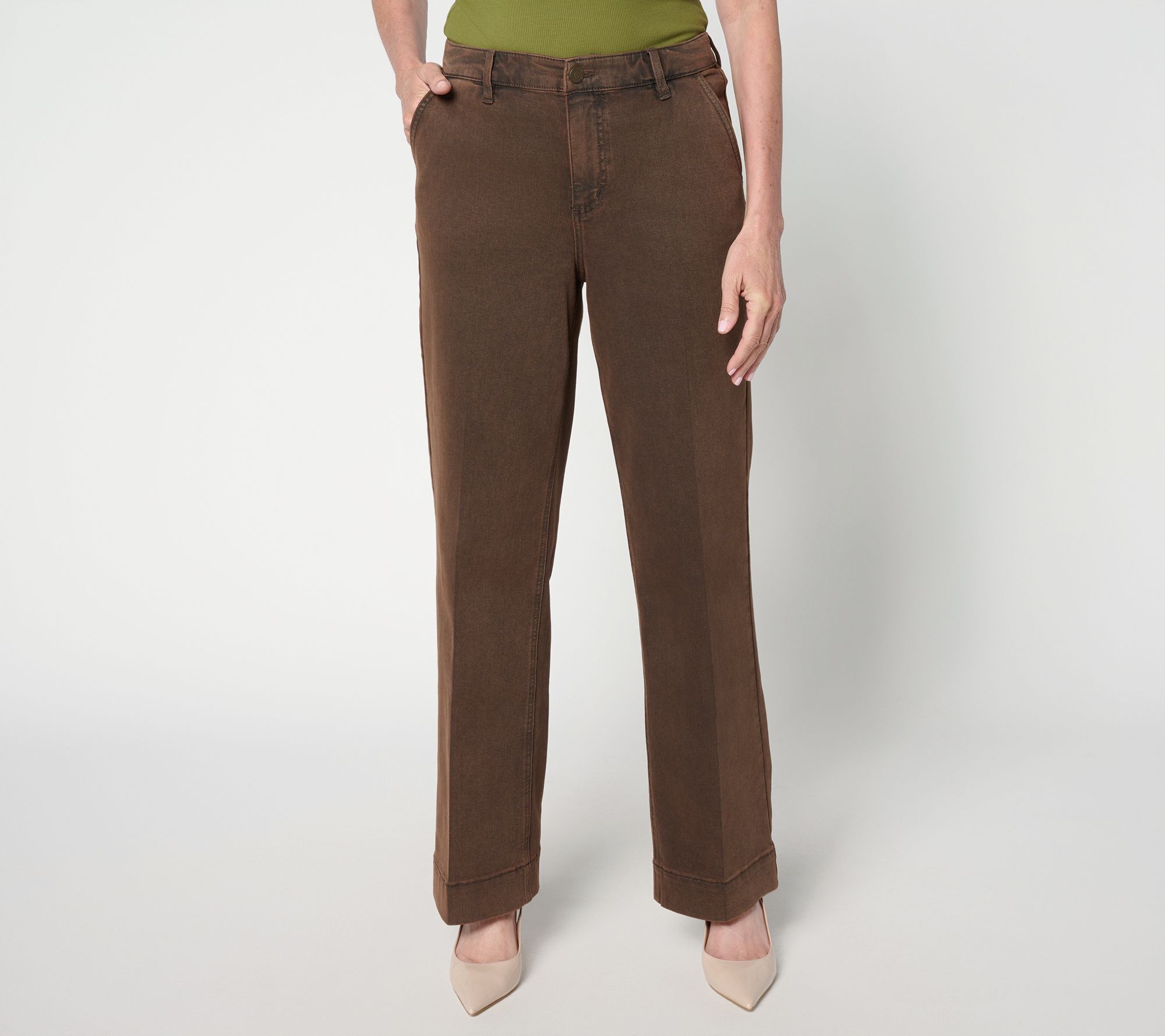 Susan Graver Petite Stretch Denim Trouser Jean