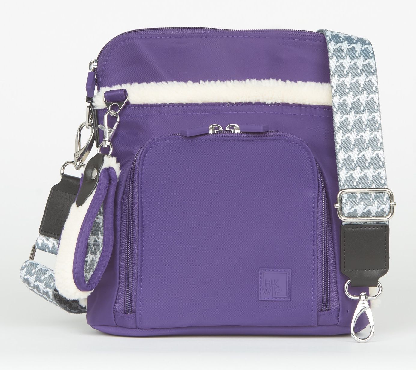 "As Is" IHKWIP The City Sherpa Crossbody with Houndstooth Strap