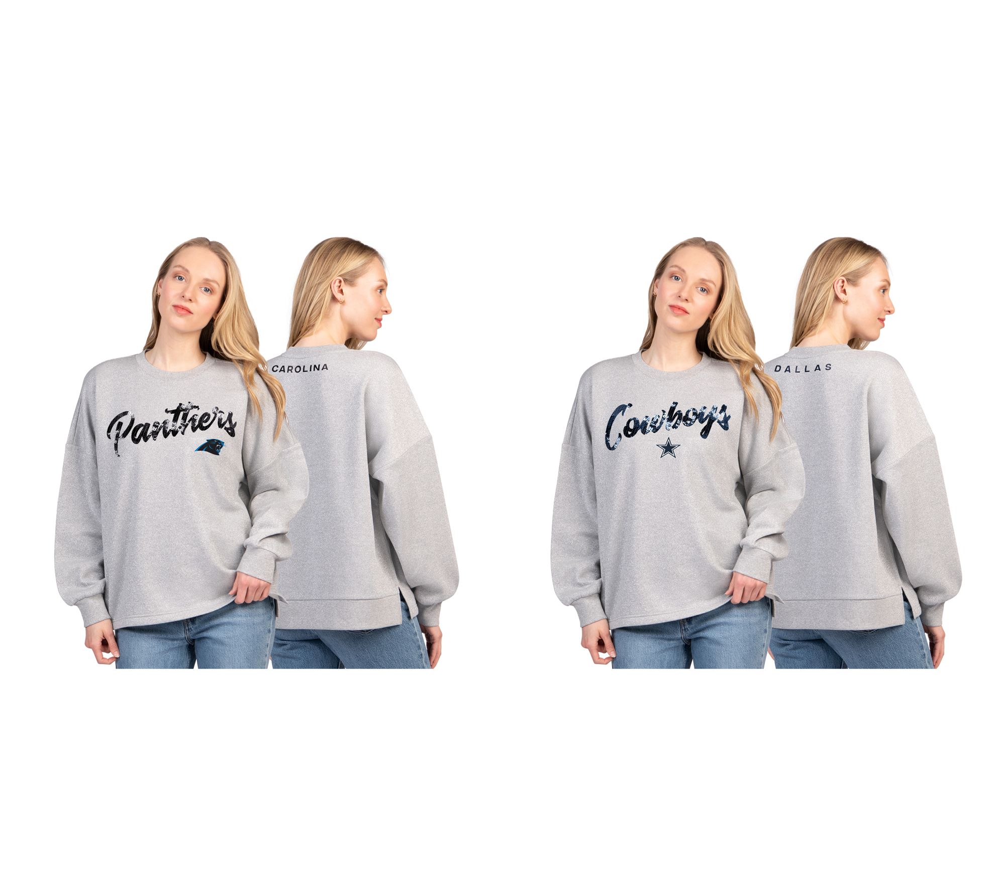 ーーーー ブランド大好き  ーーーー NFL Officially Licensed Women's Lurex Fleece Crewneck - QVC.com