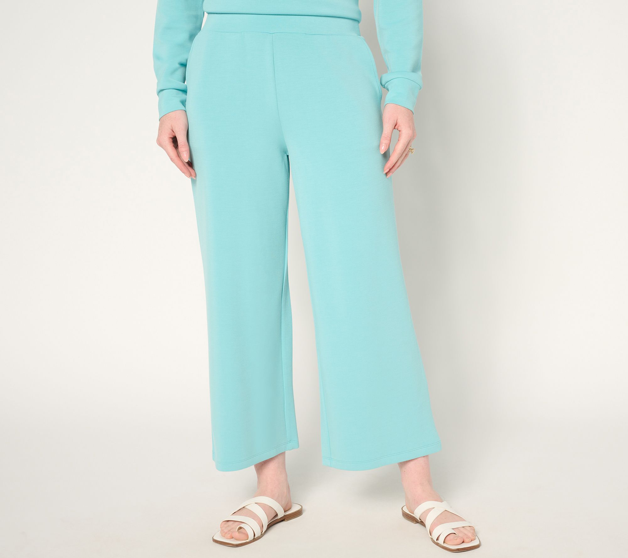 "As Is" Belle by Kim Gravel Pet ScubaLuxe Wide Leg Crop Pants