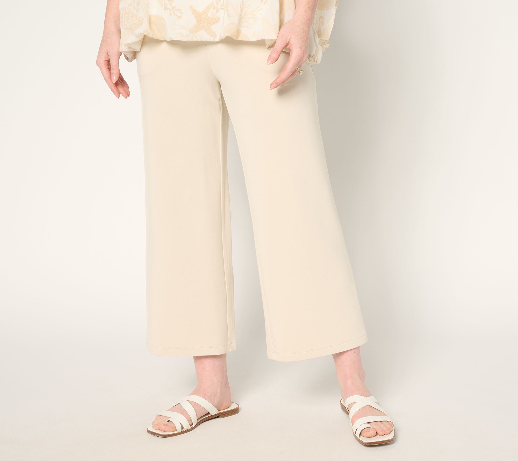 "As Is" Belle by Kim Gravel Pet ScubaLuxe Wide Leg Crop Pants