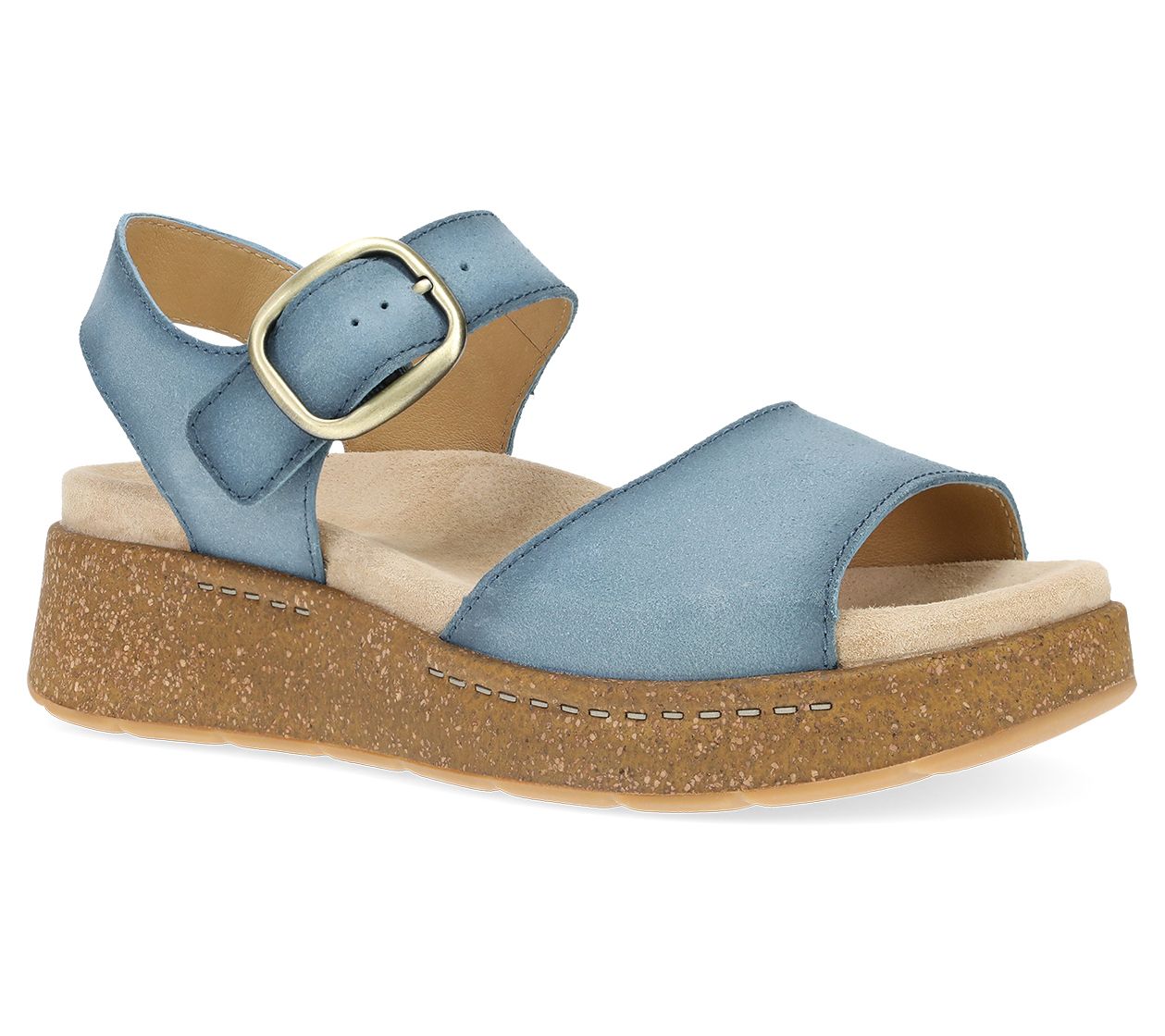 Dansko Bianca Blue Burnished Suede Sandal
