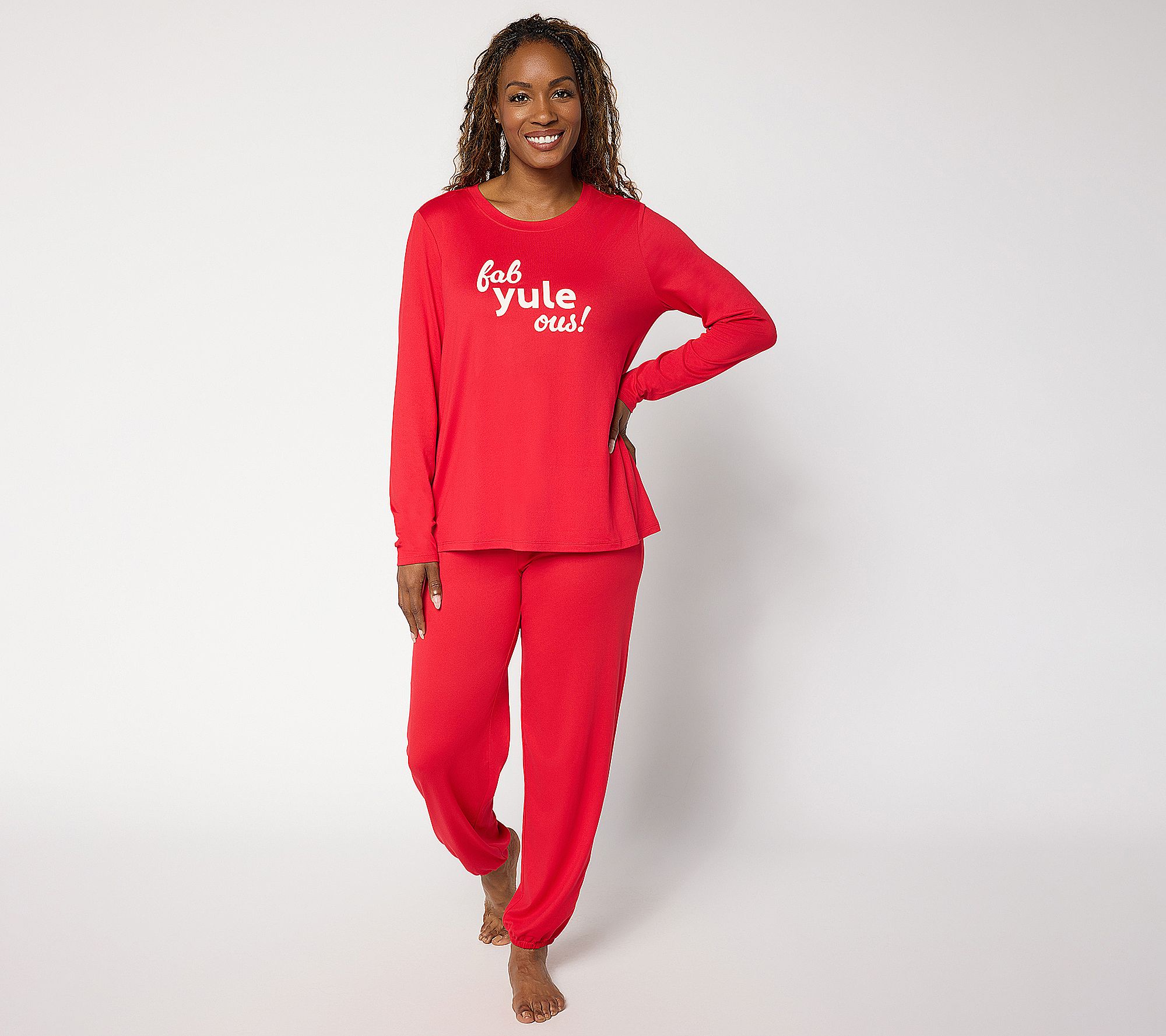 AnyBody Tall Lush Jersey Message Top and Joggers Set