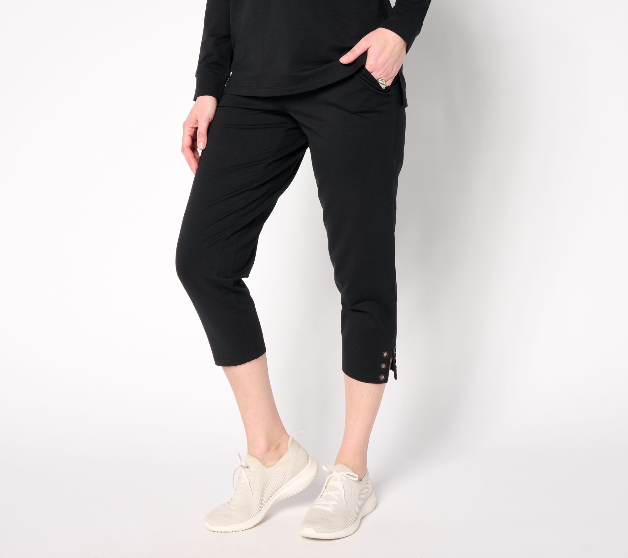 "As Is" Denim & Co. Active Regular French Terry Crop Pant