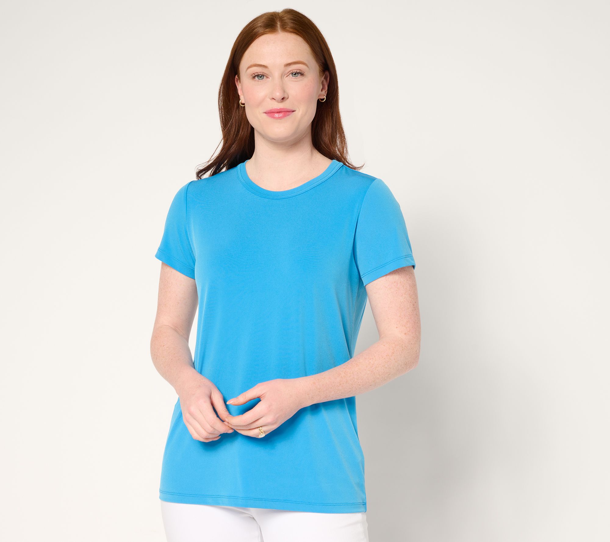 "As Is" Susan Graver Modern Essentials Liquid Knit Crew Neck Top