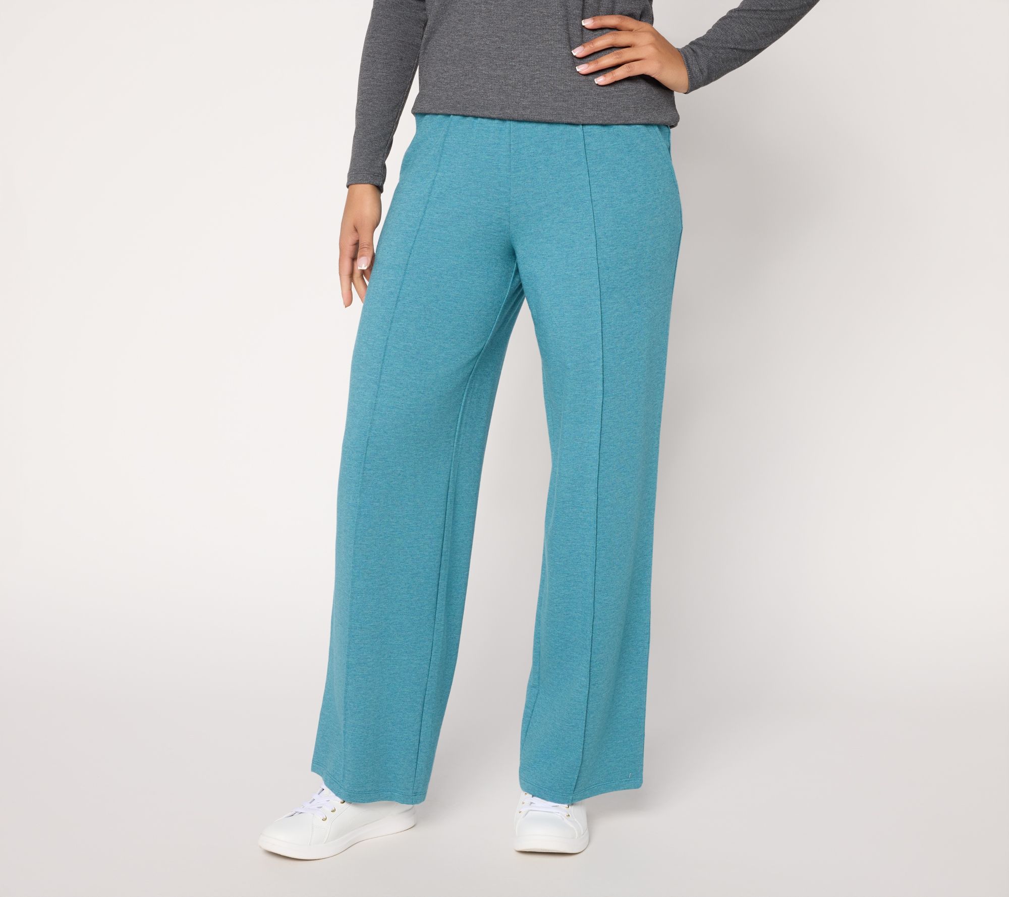 AnyBody Regular Cozy Knit French Terry Straight Leg Pants