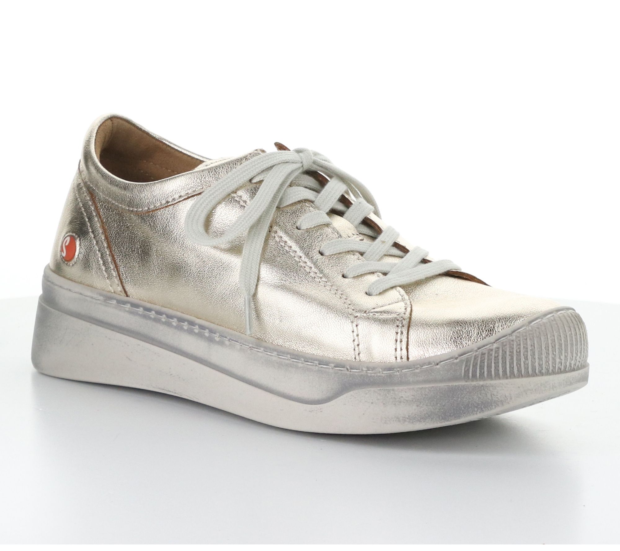 Softino'S Laminato Leather Lace Up Sneaker - Apor794Sof