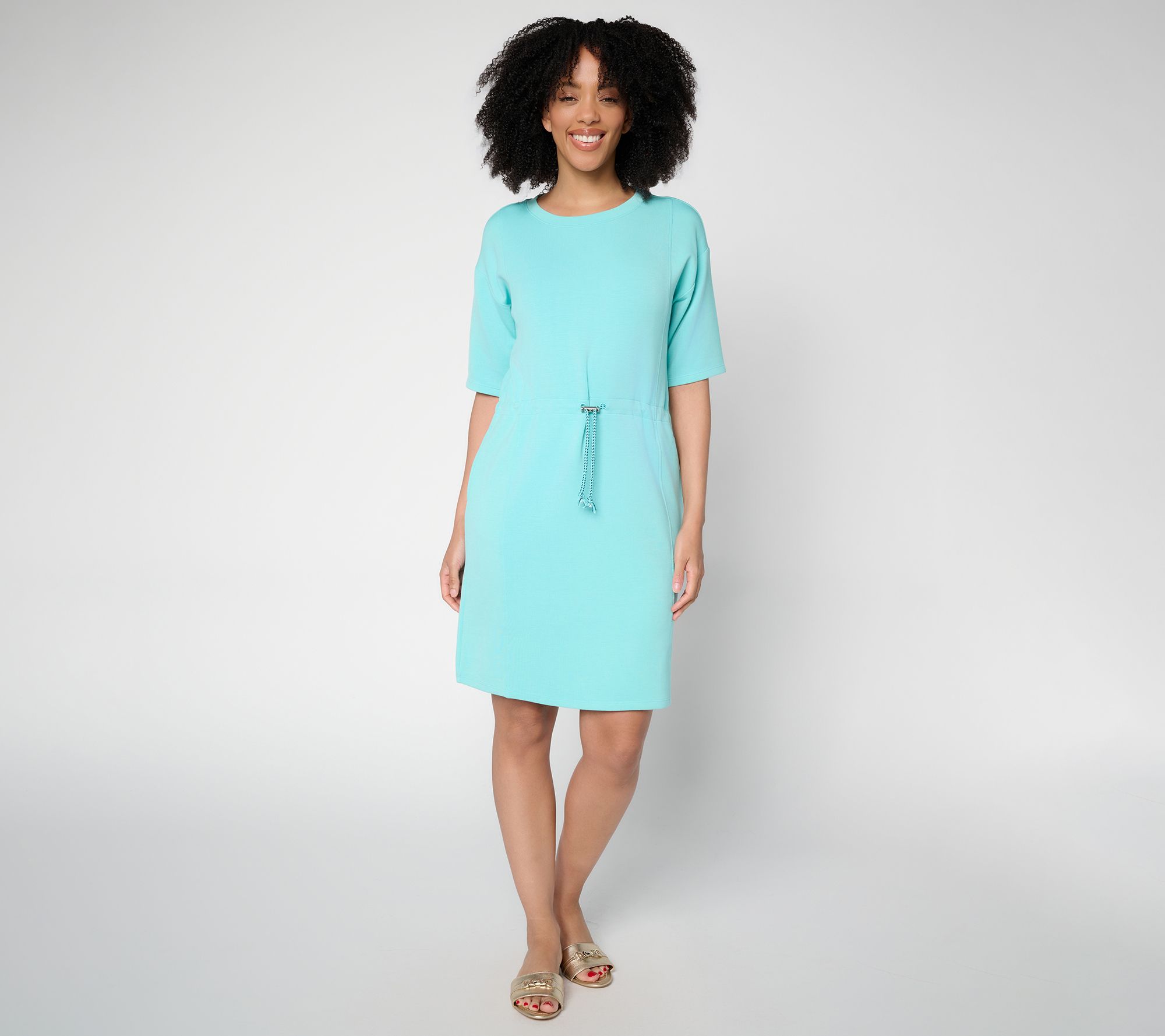  Belle by Kim Gravel Petite ScubaLuxe Bungee Waist Dress