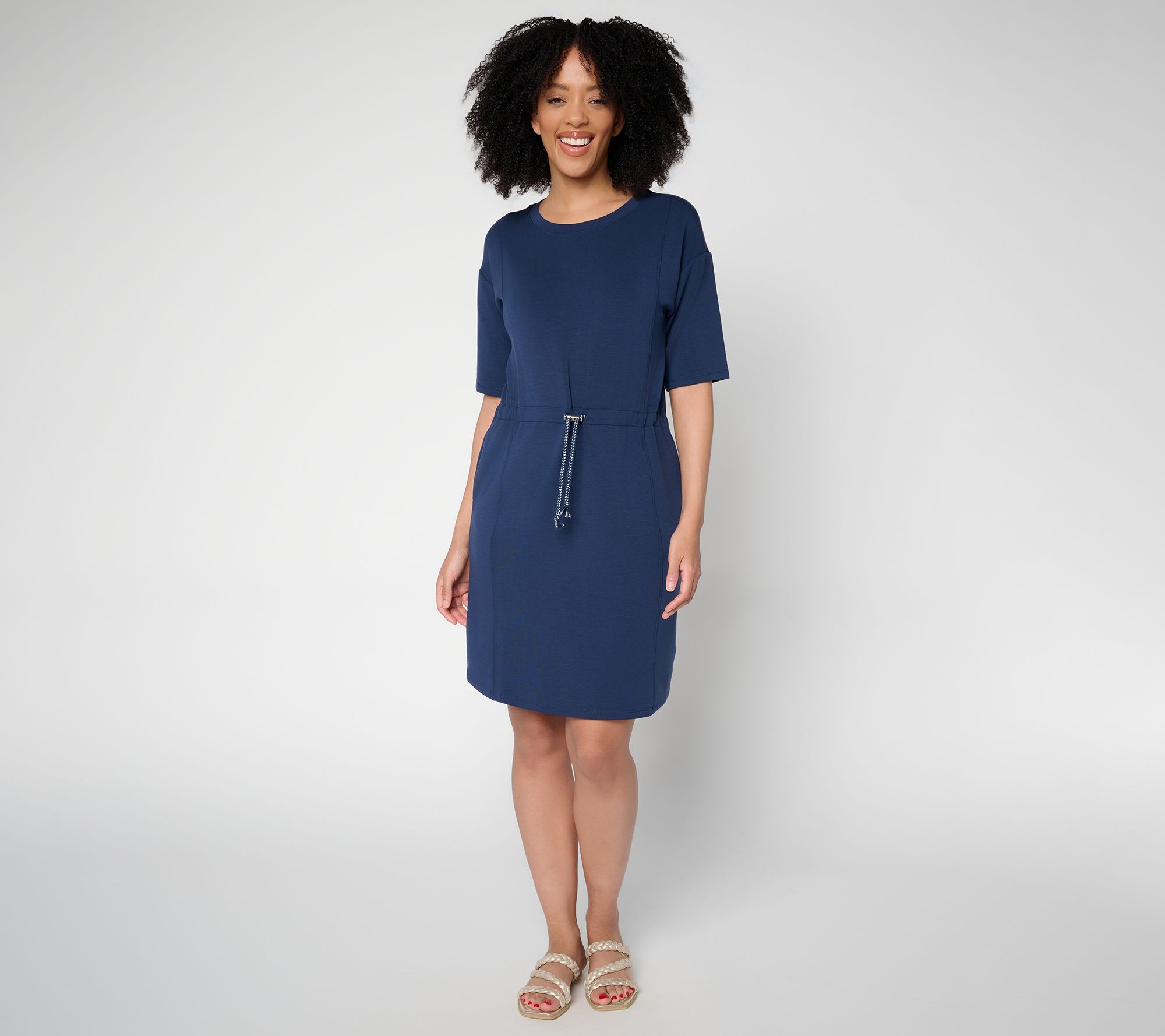 Belle by Kim Gravel Petite ScubaLuxe Bungee Waist Dress