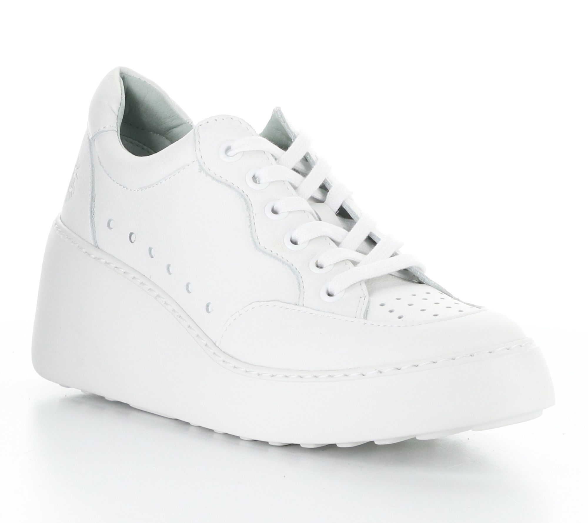 Fly London Velvet Lace Up Leather Wedge Sneakers