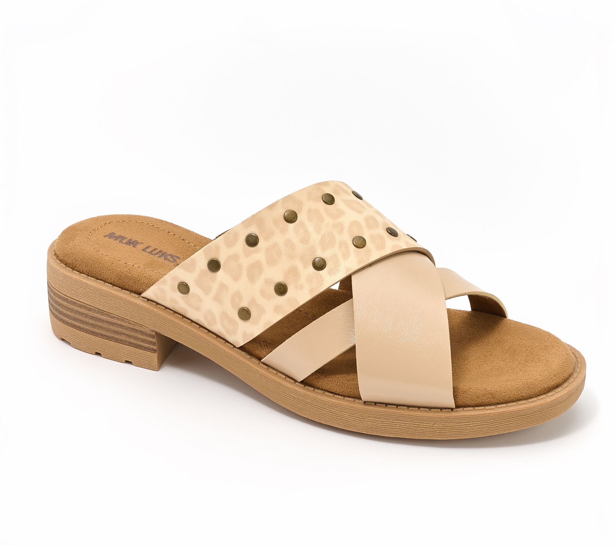 Muk Luks Slide Sandals with Studs -Vittoria