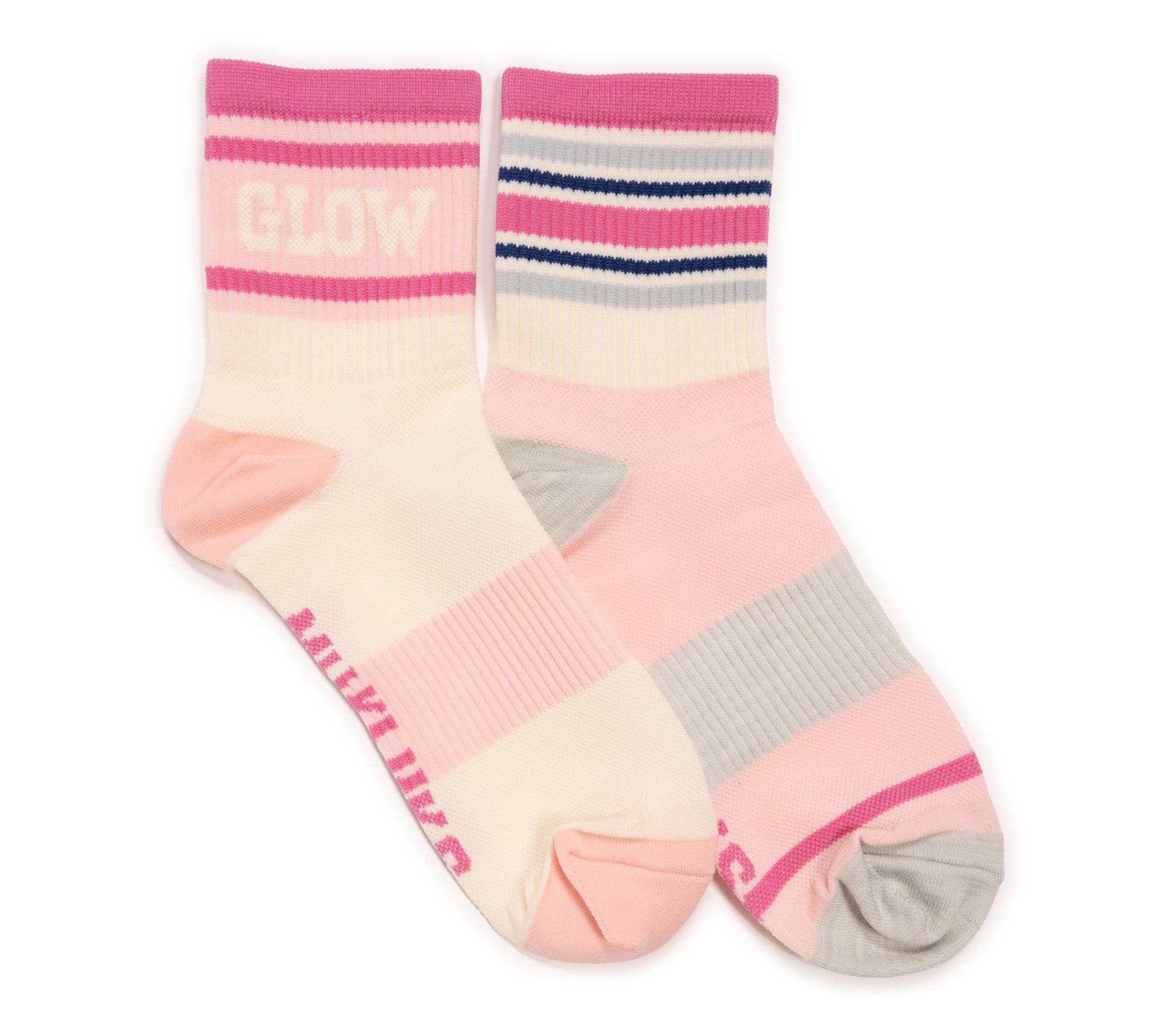 MUK LUKS Women's Set of 2 Quarter Crew Nylon Studio Socks