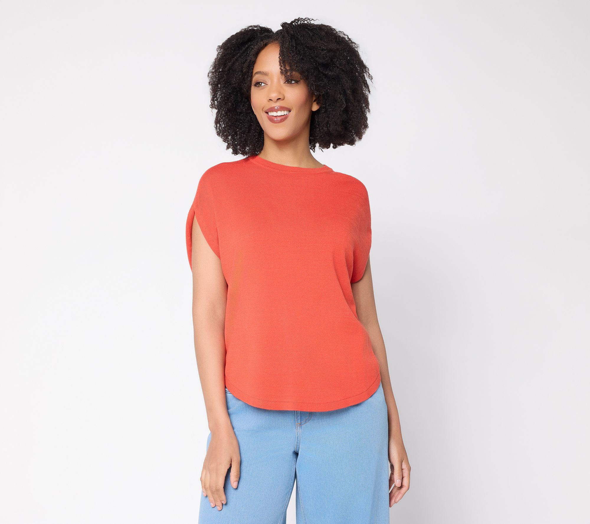  Carla Rockmore Collection All Season Yarn Cap Sleeve Summer Sweater - A729933