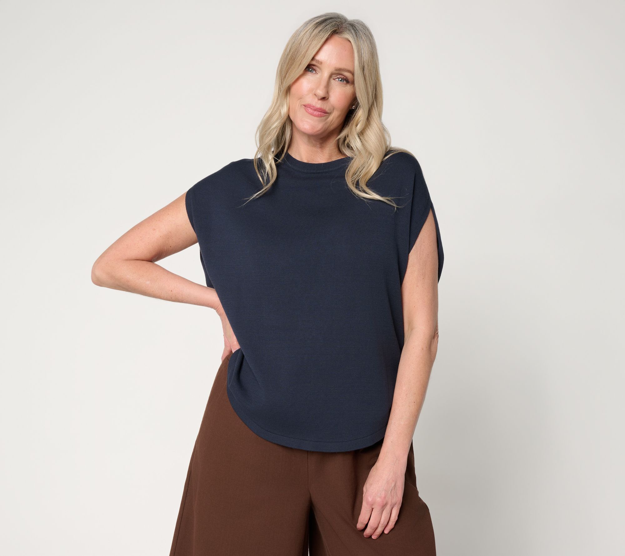 Carla Rockmore Collection All Season Yarn Cap Sleeve Summer Sweater