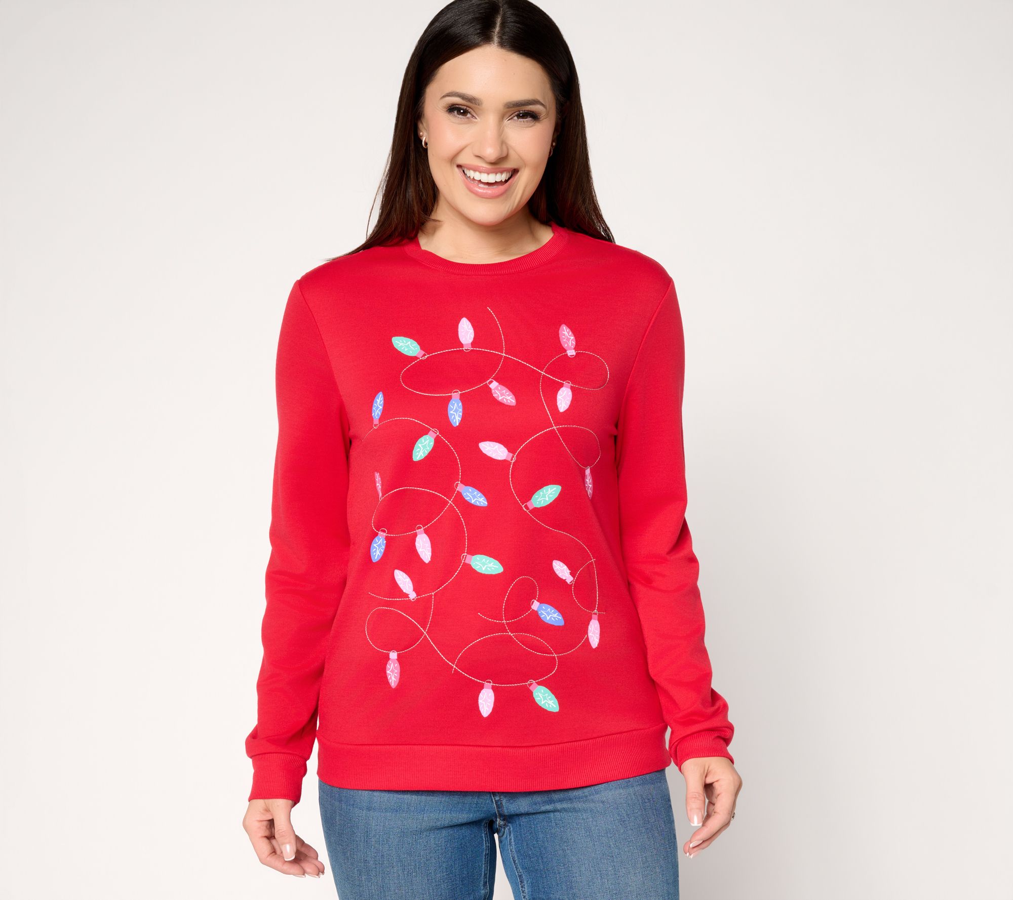 "As Is" MUK LUKS French Terry Holiday Party Pullover