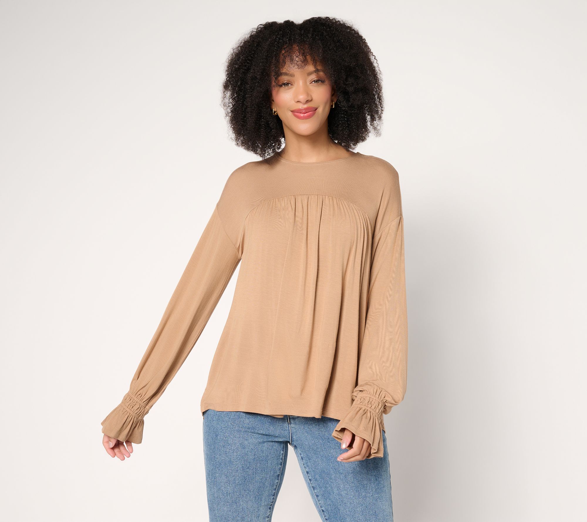 "As Is" Me by Jennie Garth Buckingham Knit Blouse with Shirring