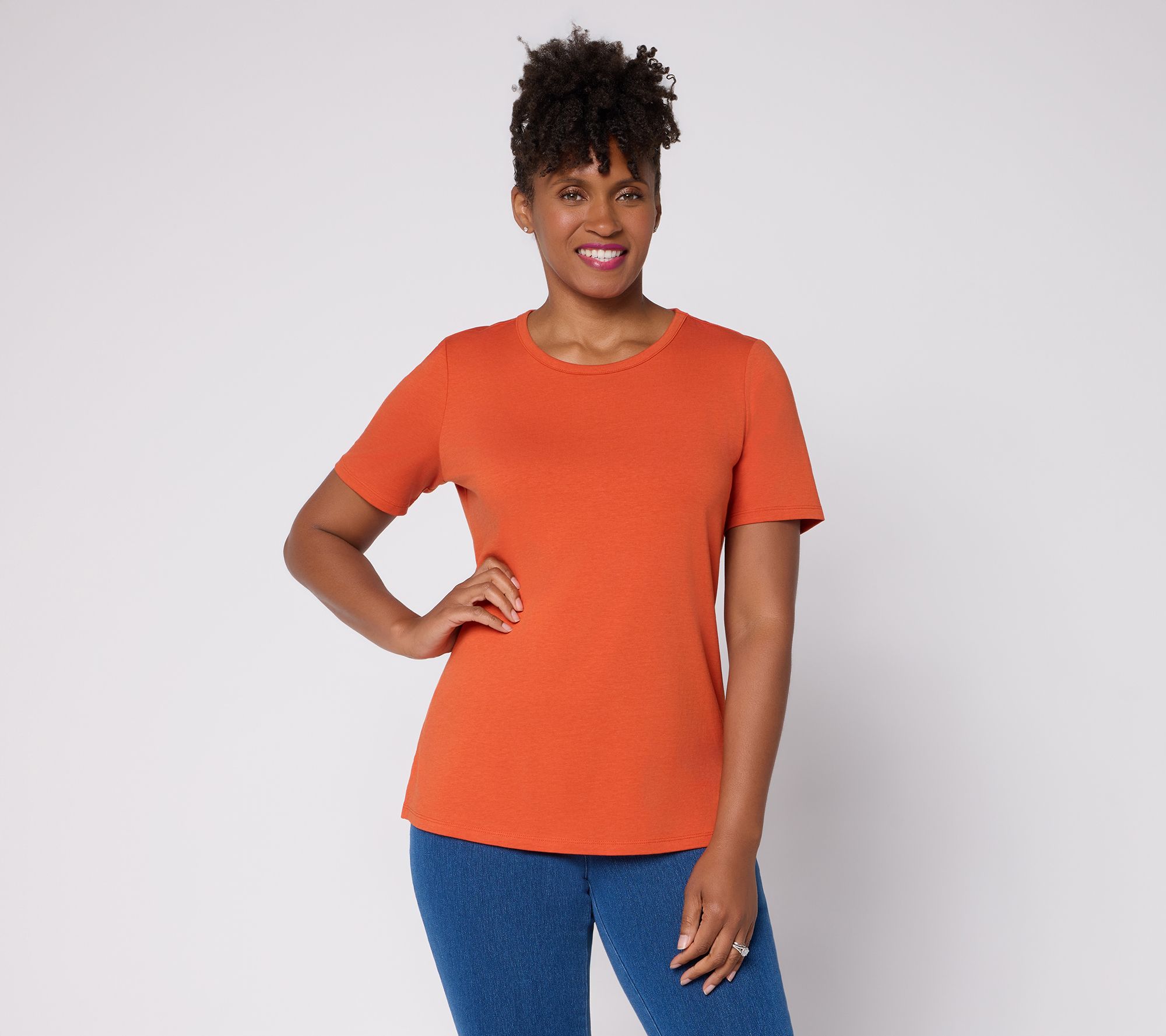 Denim & Co. Essentials Favorite Jersey Favorite Fit Scoop Neck Top - A733933