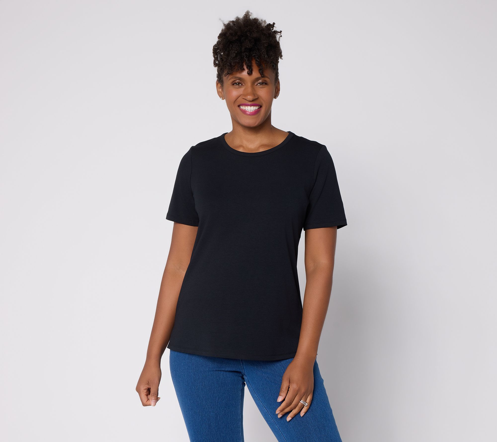 Denim & Co. Essentials Favorite Jersey Favorite Fit Scoop Neck Top