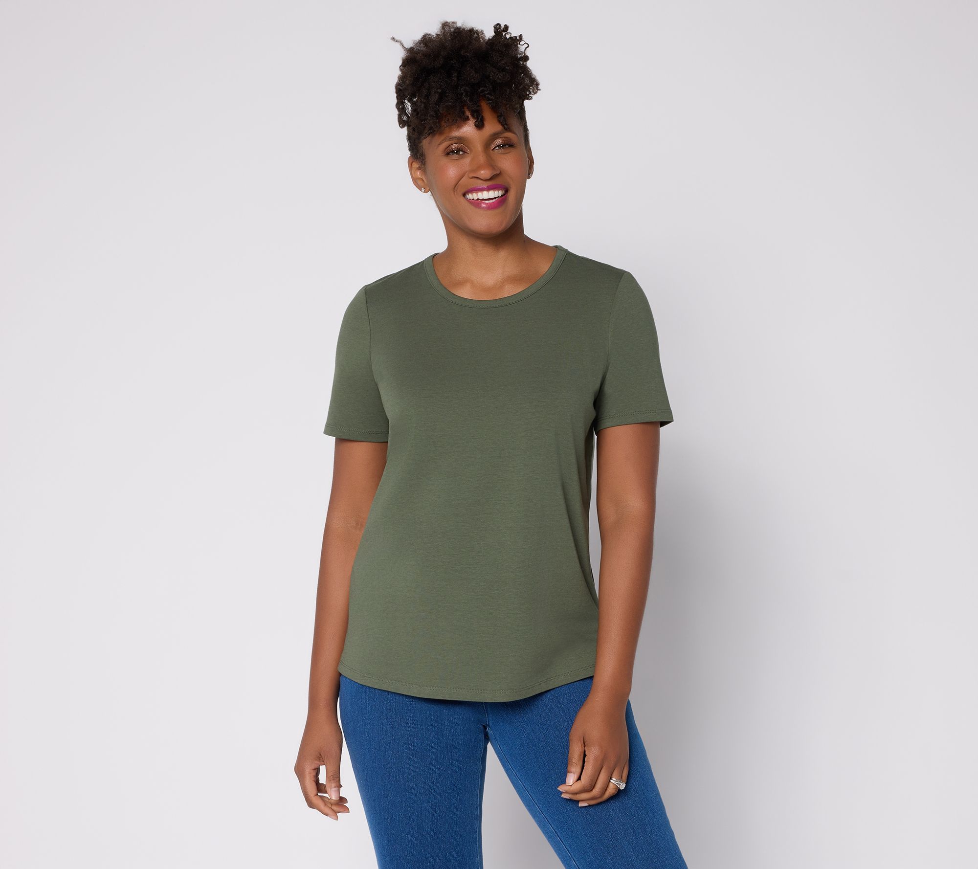 Denim & Co. Essentials Favorite Jersey Favorite Fit Scoop Neck Top