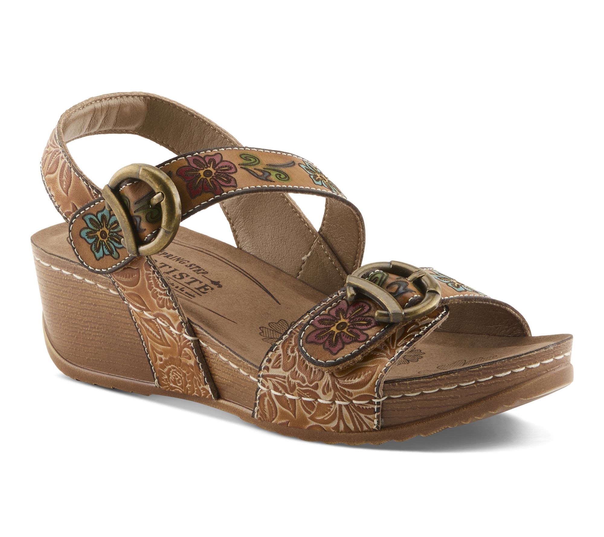L'Artiste by Spring Step Leather Wedge Sandals- Gottaget