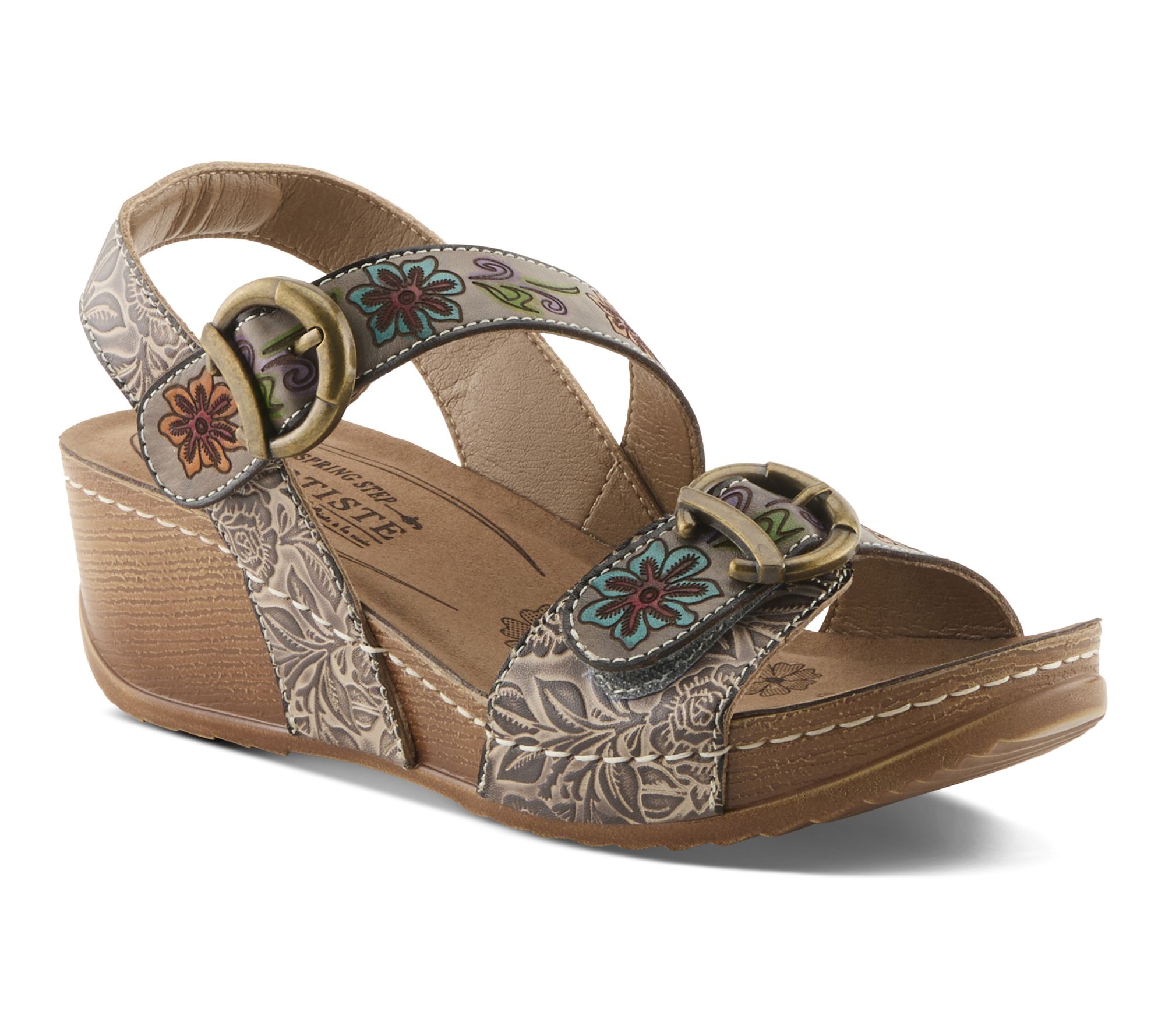 L'Artiste by Spring Step Leather Wedge Sandals- Gottaget