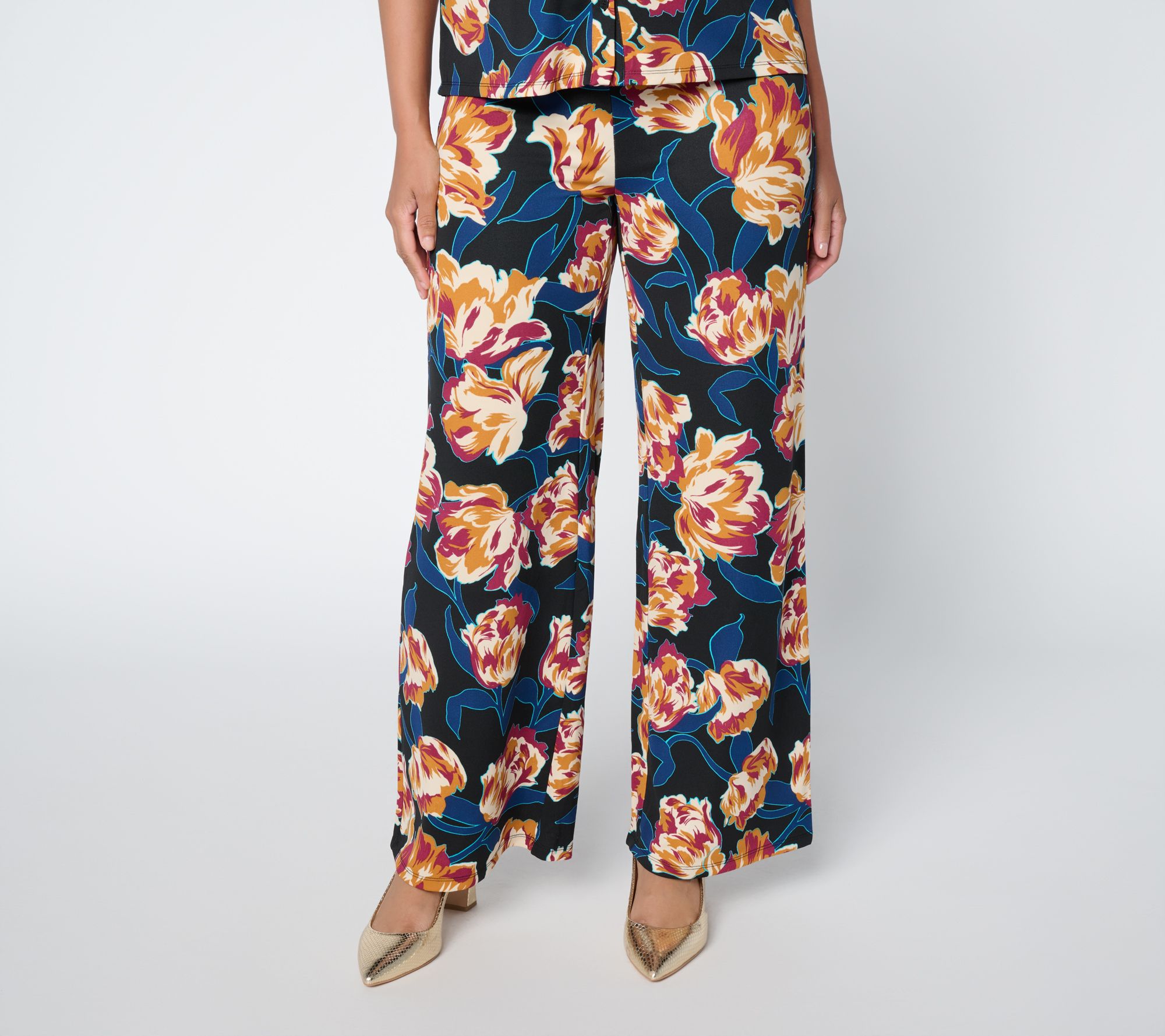 nicole by Nicole Miller Petite Matte Jersey Printed Pants