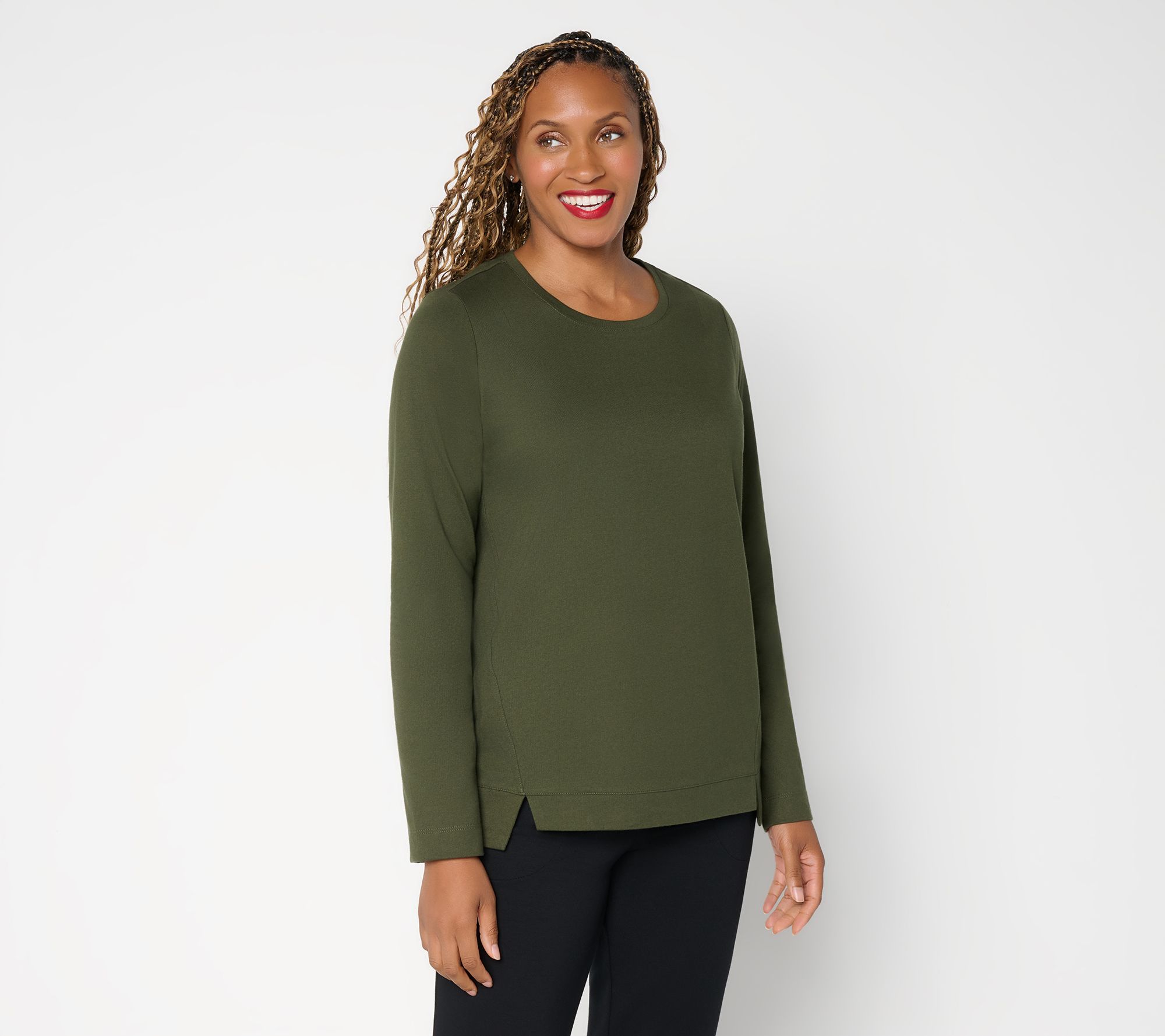  Denim & Co. Essentials Cotton Jersey Round Neck Top - A740333