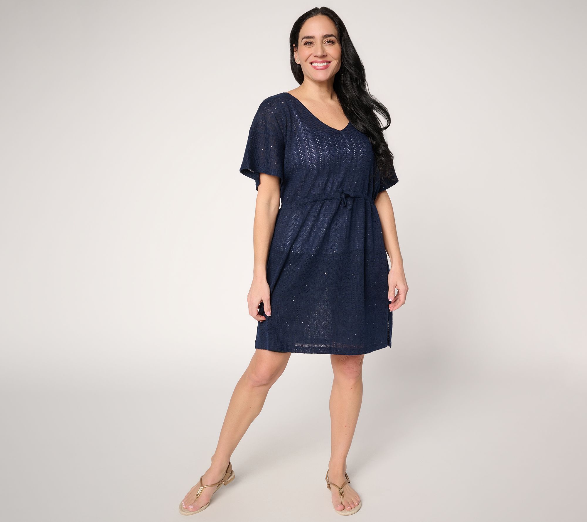 "As Is" Susan Graver Soleil Regular Open Knit Coverup