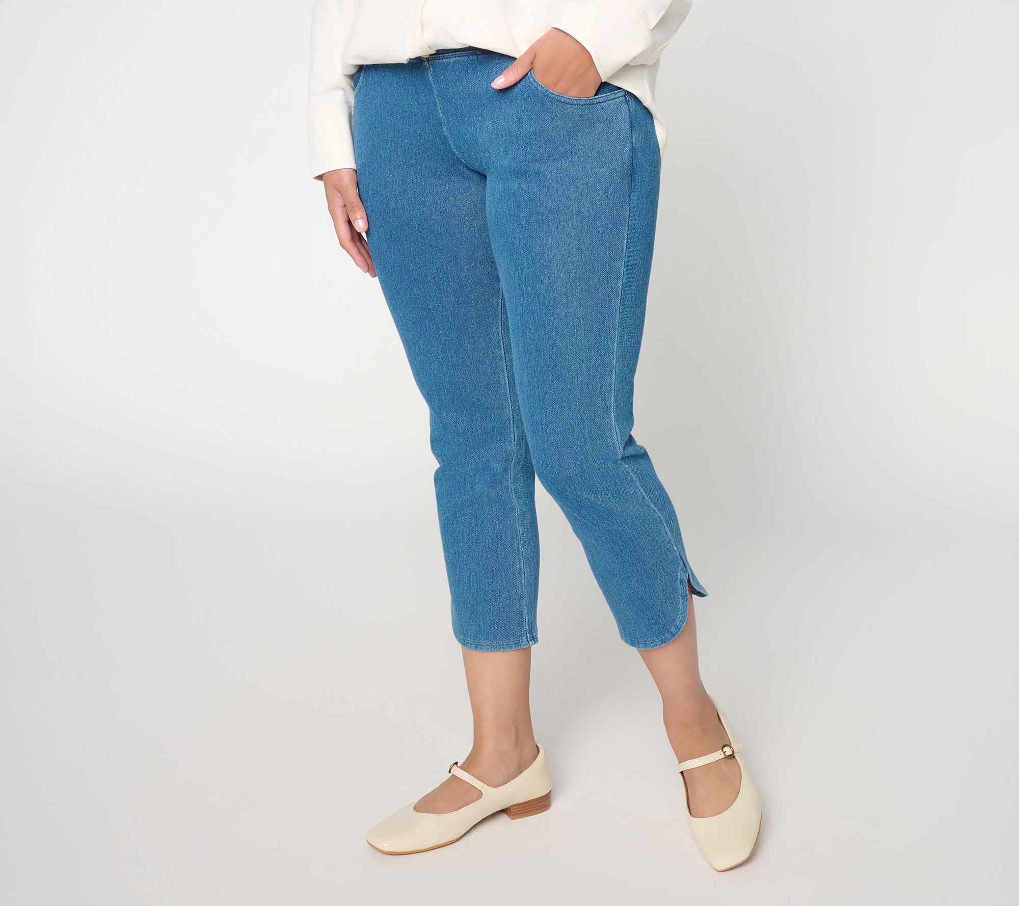 "As Is" Women with Control Regular Prime StretchStraight Leg Crop Pants