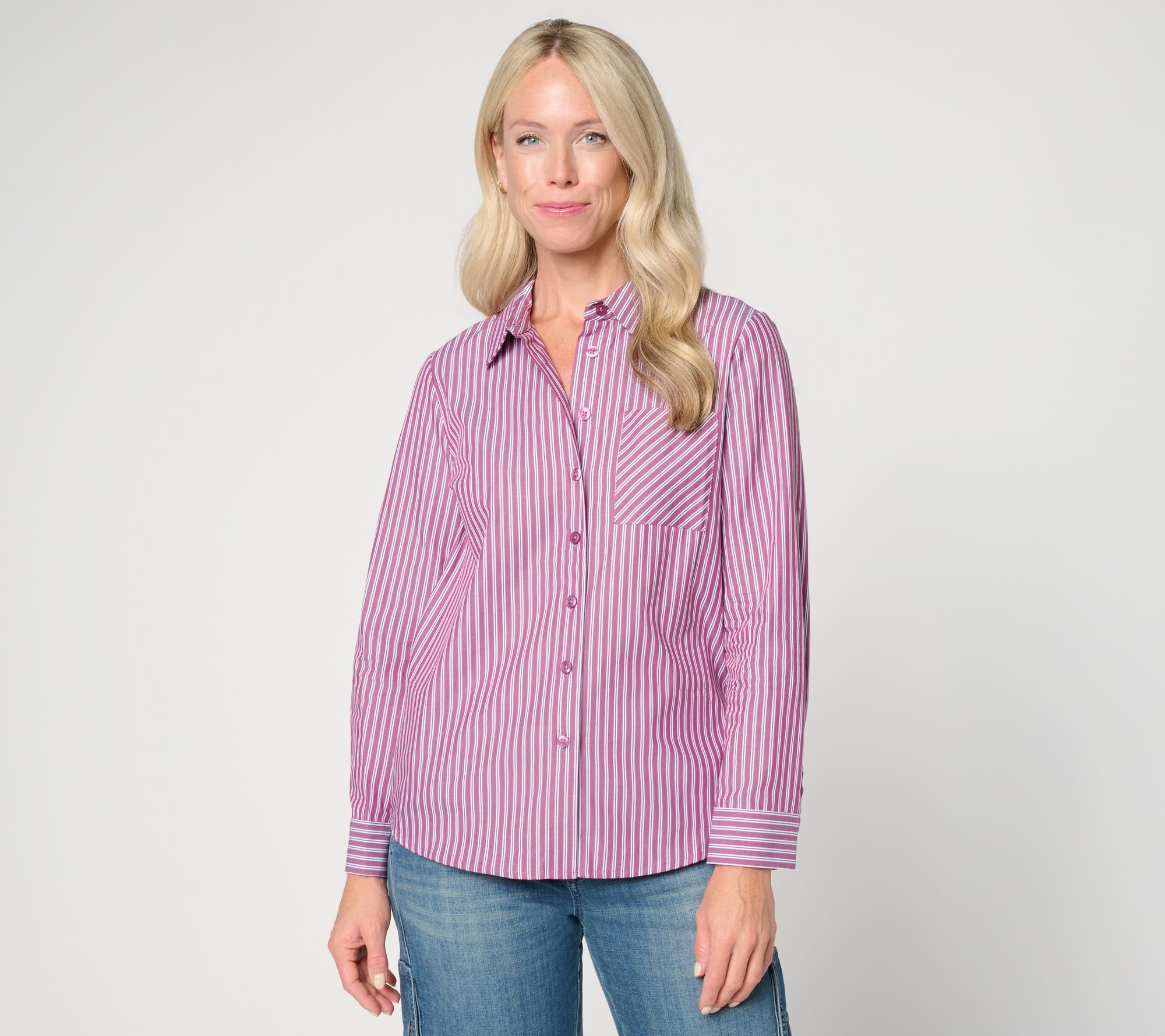 Felt Denim by Laurie Felt Long Sleeve Button-up Shirt