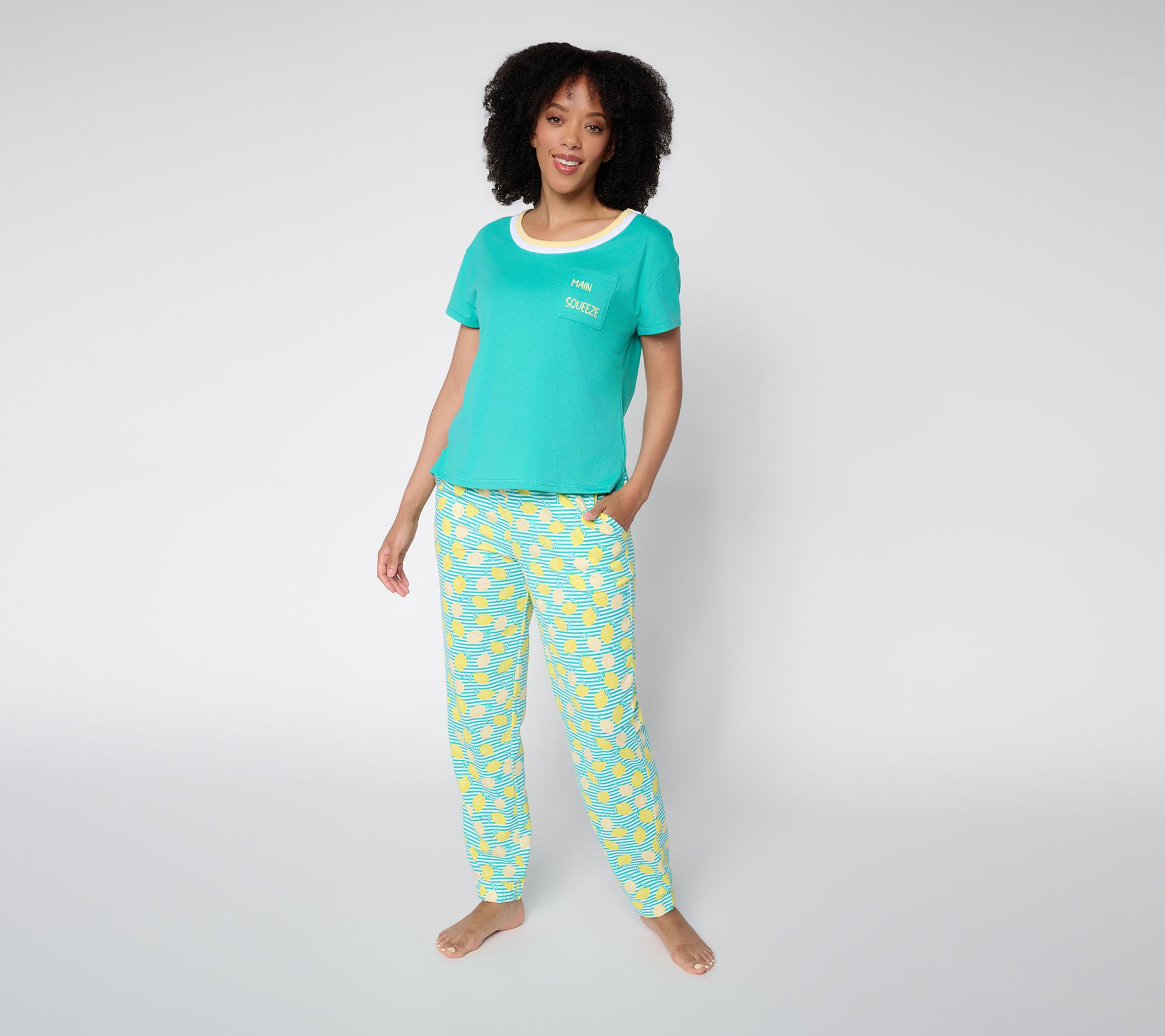 "As Is" MUK LUKS Jersey Tee & Jogger Pajama Set