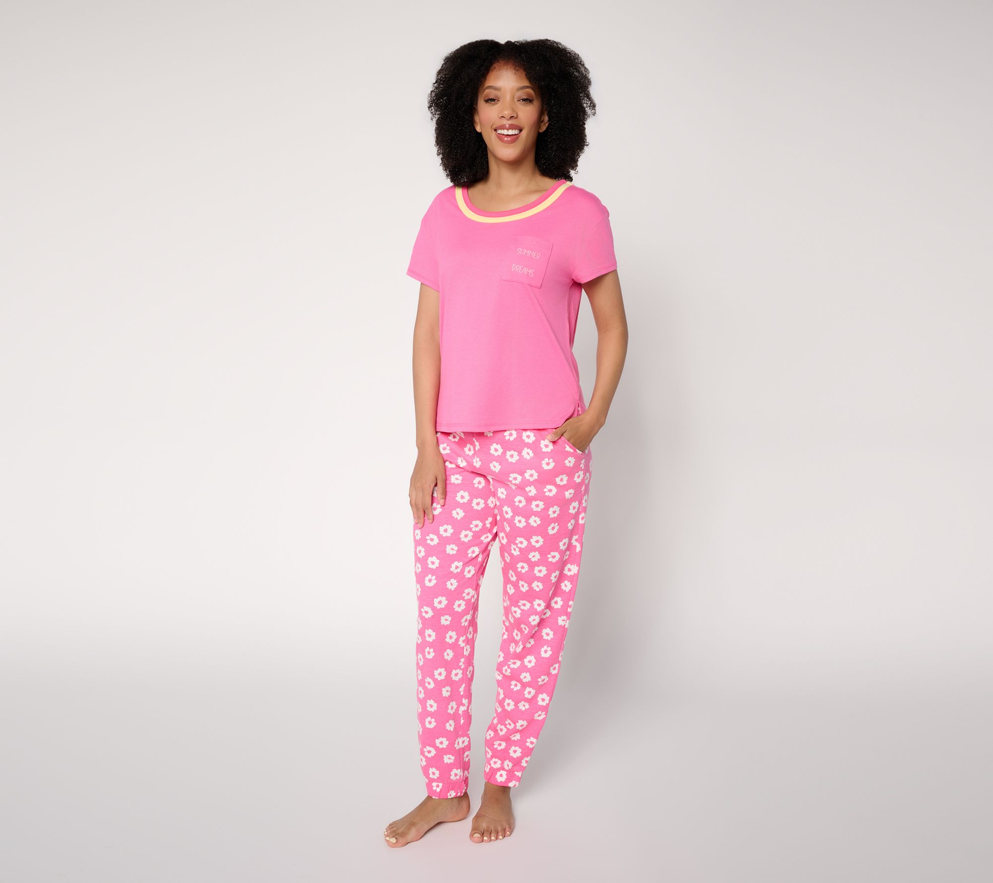 "As Is" MUK LUKS Jersey Tee & Jogger Pajama Set