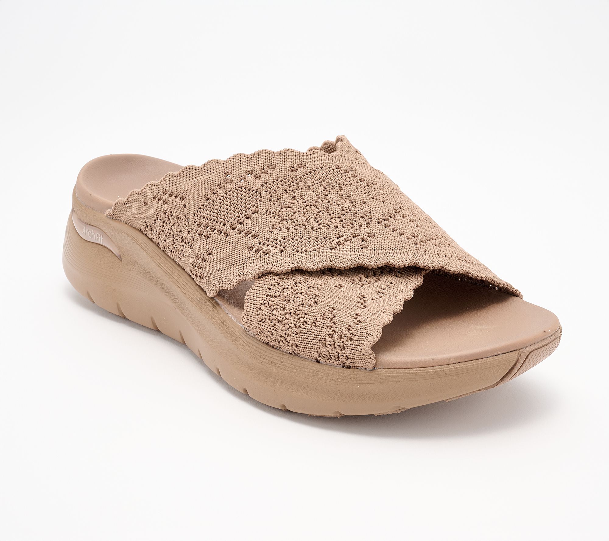 "As Is" Skechers Arch Fit 2.0 Vegan WashableCrochet Slide Sandals
