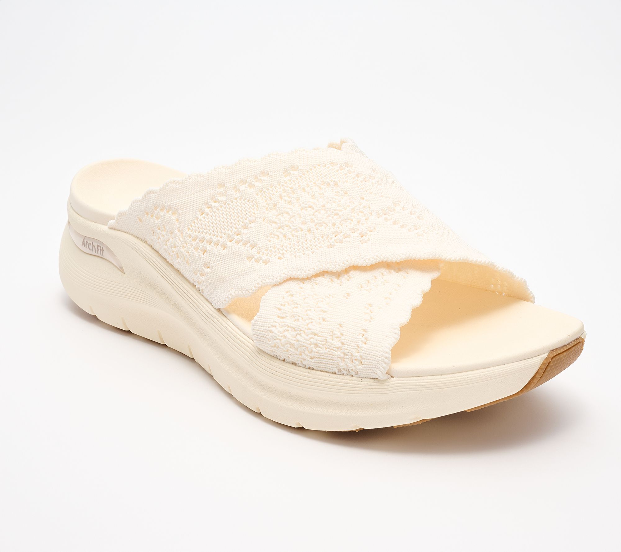 "As Is" Skechers Arch Fit 2.0 Vegan WashableCrochet Slide Sandals