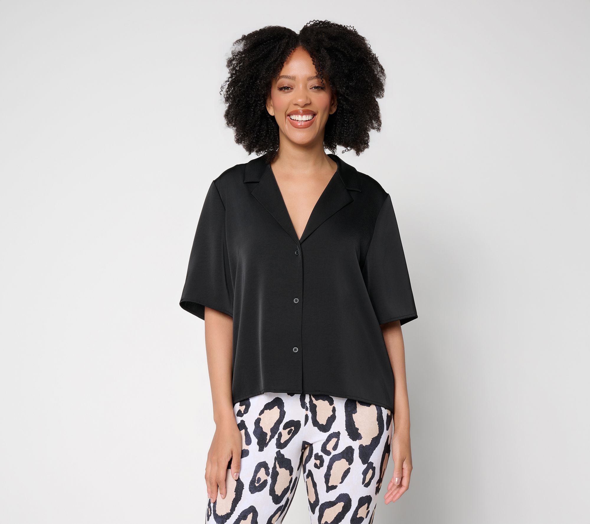 "As Is" Silkee by Aimee Kestenberg Button Front Camp Shirt