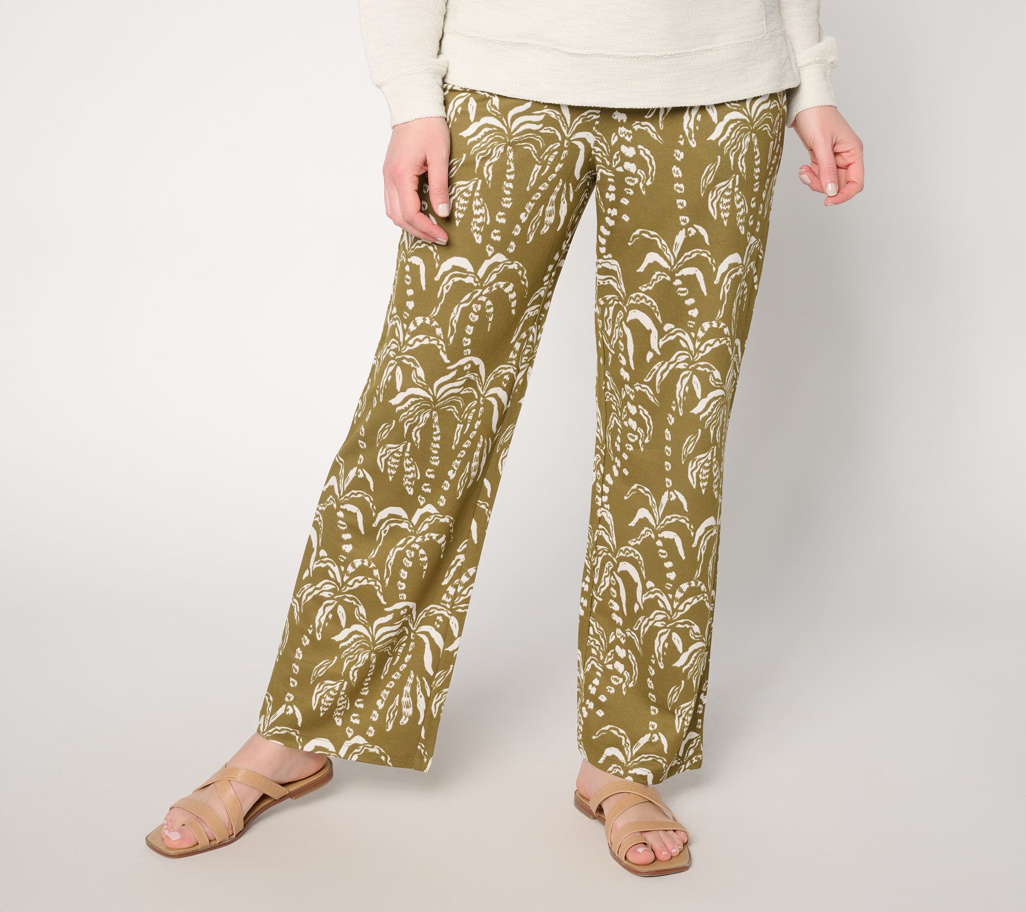 "As Is" Belle Beach by Kim Gravel Regular Cabana Knit Bahama Pant
