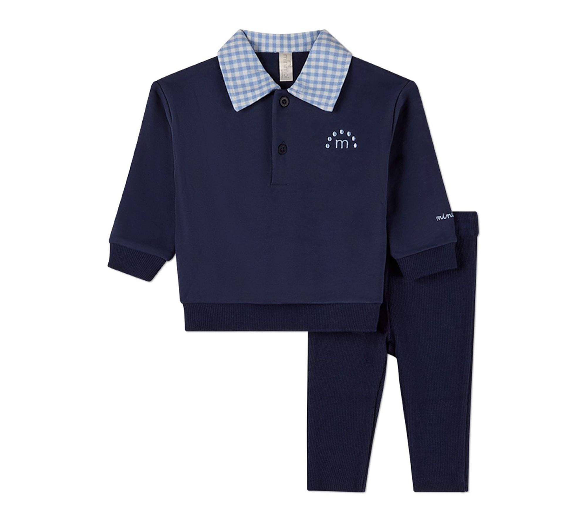 MiniMoi Gingham Collared 2 Piece Set