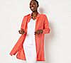 "As Is" Encore by Idina Menzel Regular Relaxed Linen Button Down Tunic