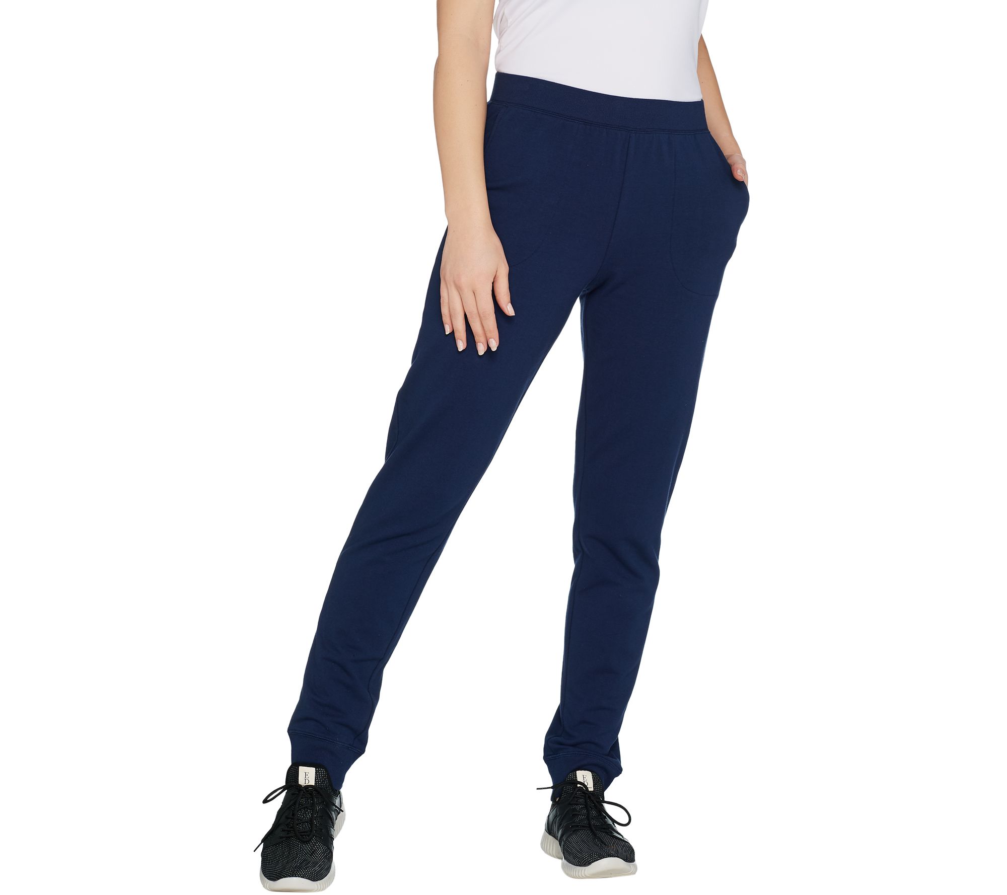 Denim & Co. Active Petite Pull-On French Terry Jogger Pants