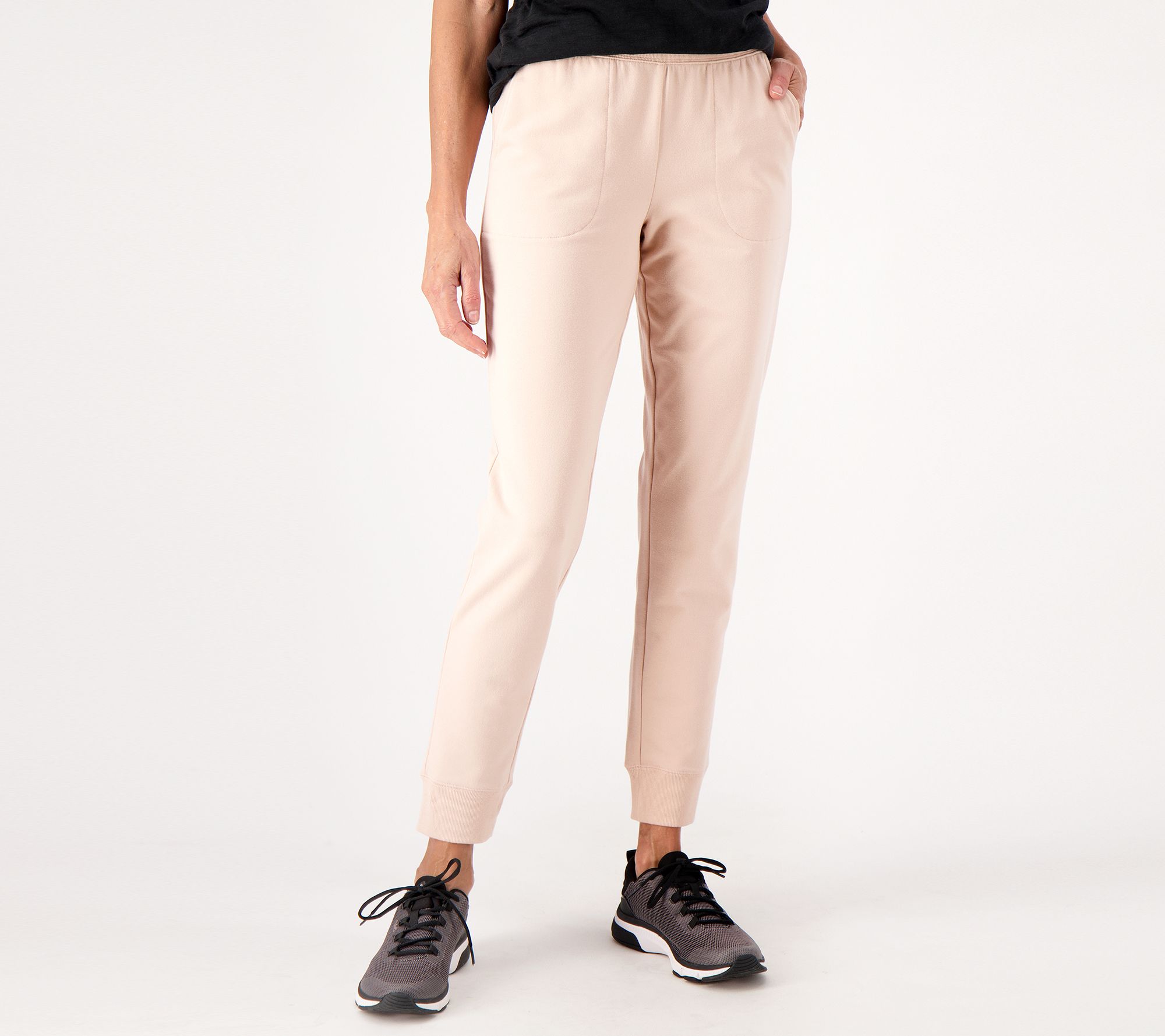 Denim & Co. Active Petite Pull-On French Terry Jogger Pants