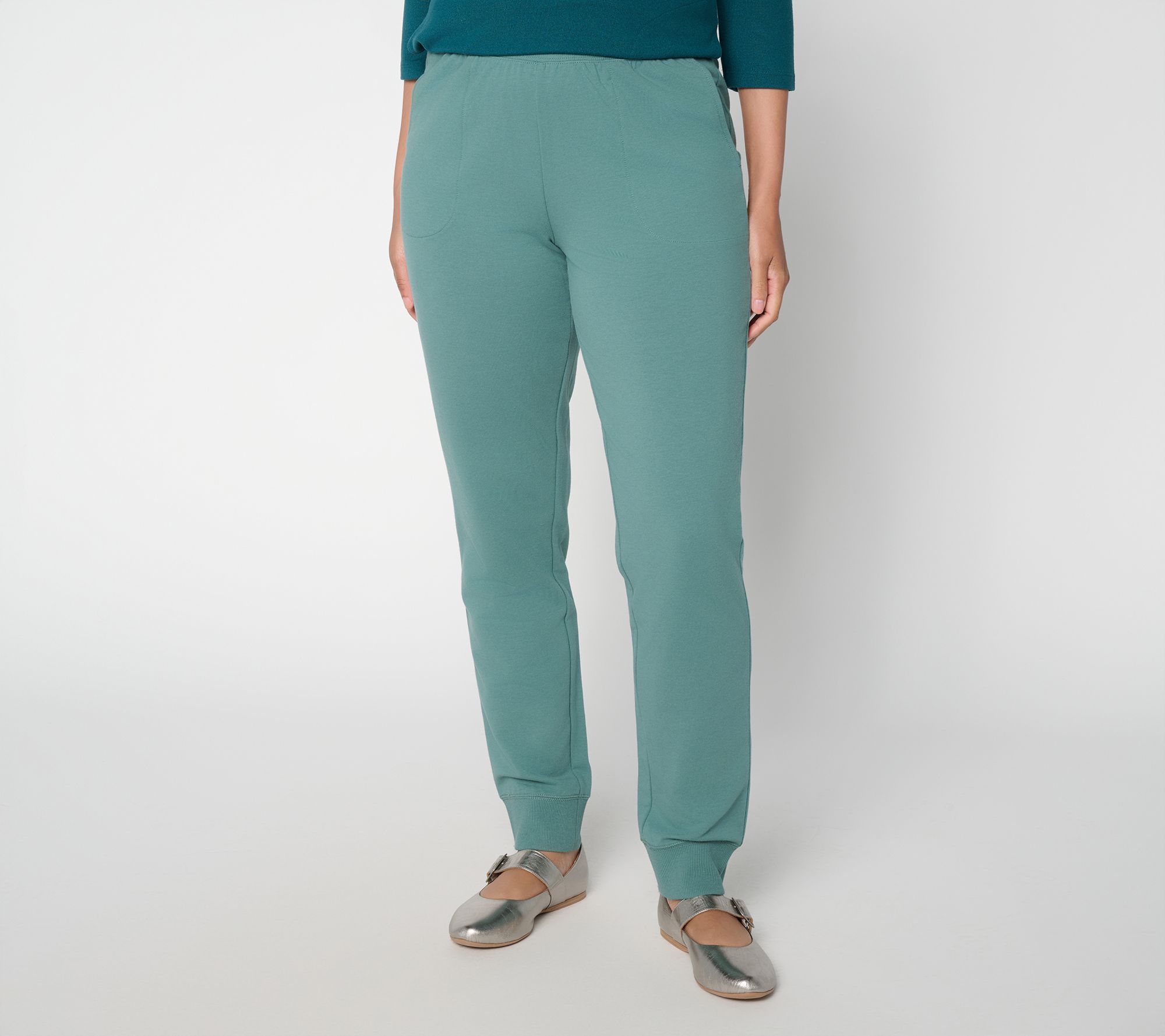 Denim & Co. Active Petite Pull-On French Terry Jogger Pants