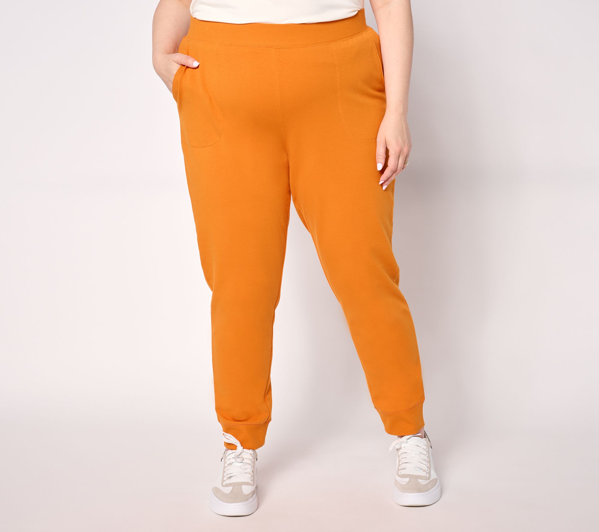 Denim & Co. Active Petite Pull-On French Terry Jogger Pants