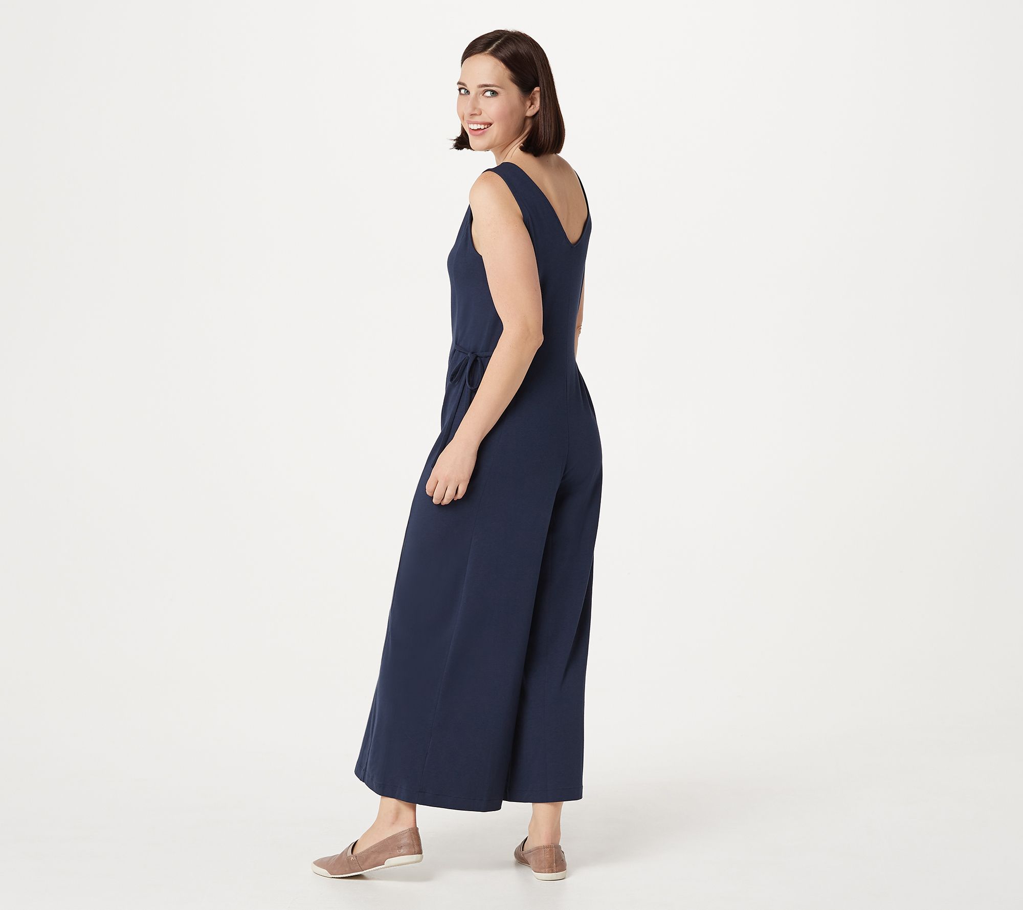 AnyBody Petite Cozy Knit WideLeg Jumpsuit