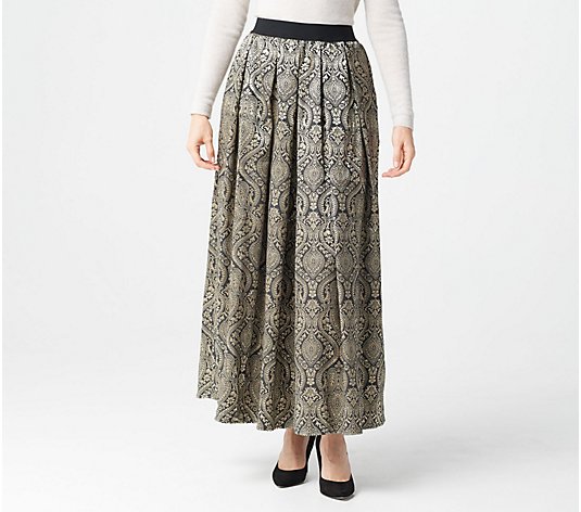 "As Is" Joan Rivers Petite Tapestry Maxi Skirt