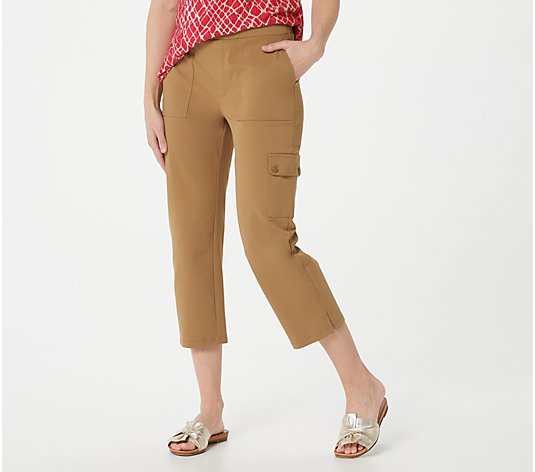 Susan Graver Weekend Petite Premium Stretch Pull-On Crop Pant