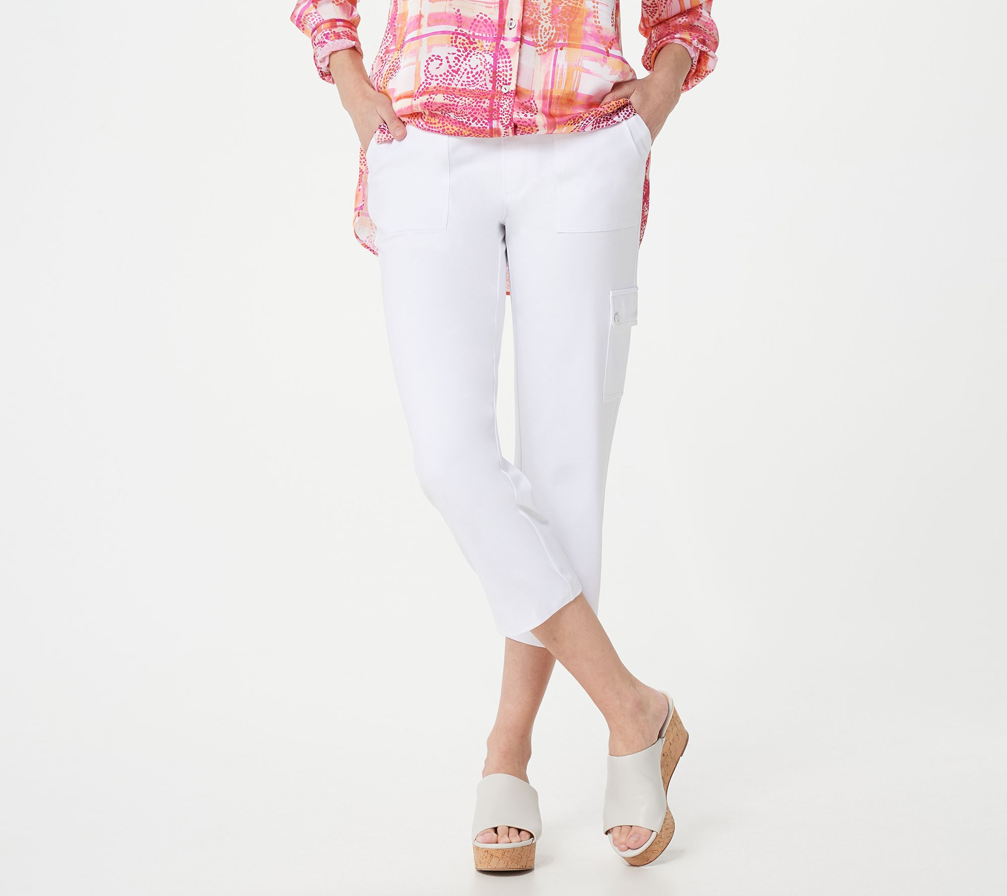 Susan Graver Weekend Petite Premium Stretch Pull-On Crop Pant