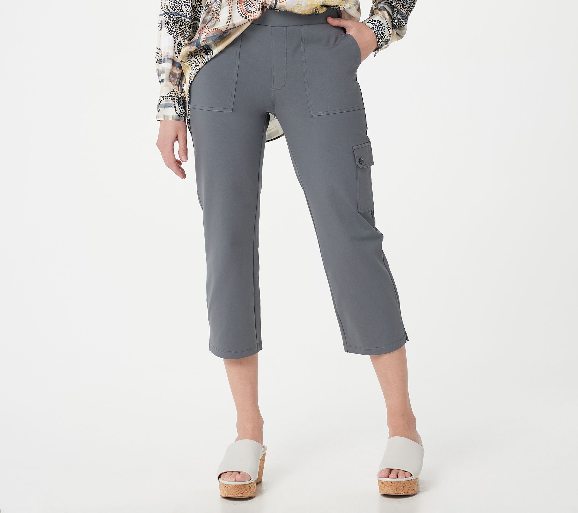 Susan Graver Weekend Petite Premium Stretch Pull-On Crop Pant