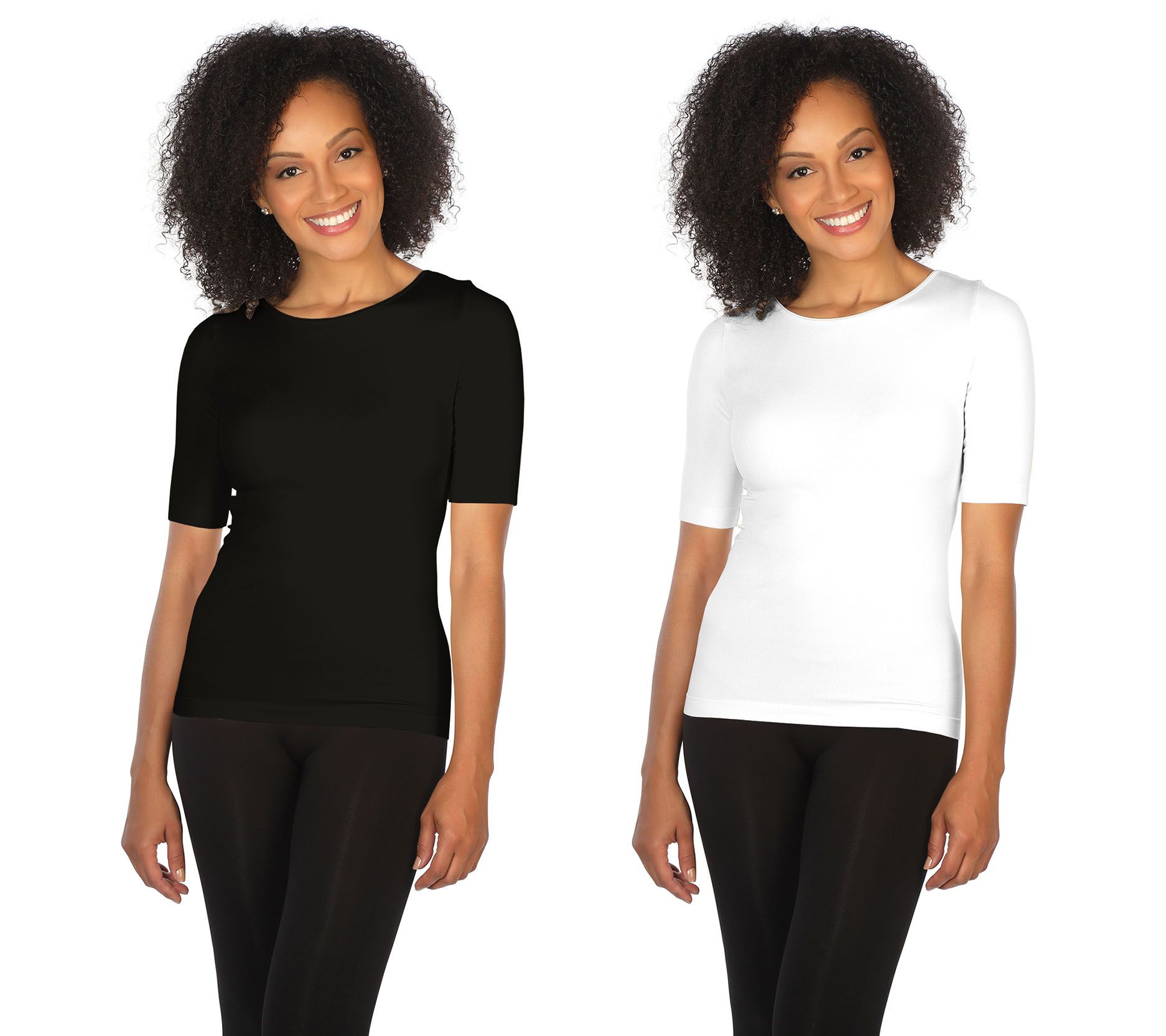 skinnytees Missy Elbow-Sleeve Crew-Neck Set of 2 T-Shirts